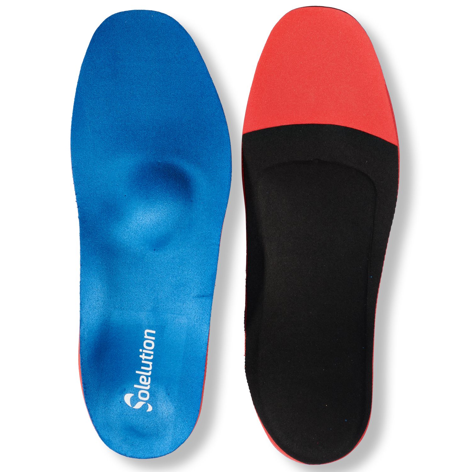 top and bottom view of the solelution arch collapsed foot insoles