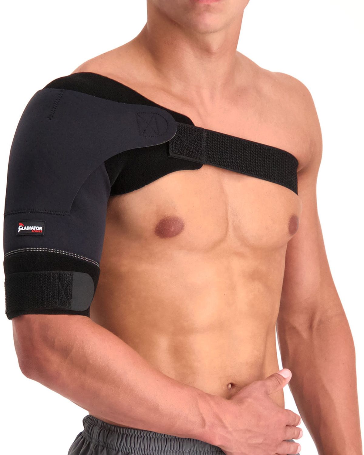 gladiator sports premium lightweight shoulder support for sale front side