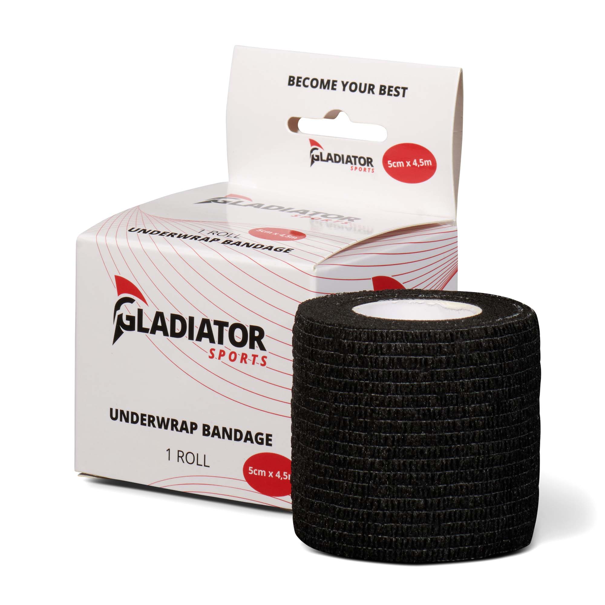 gladiator sports underwrap bandage per roll black with box