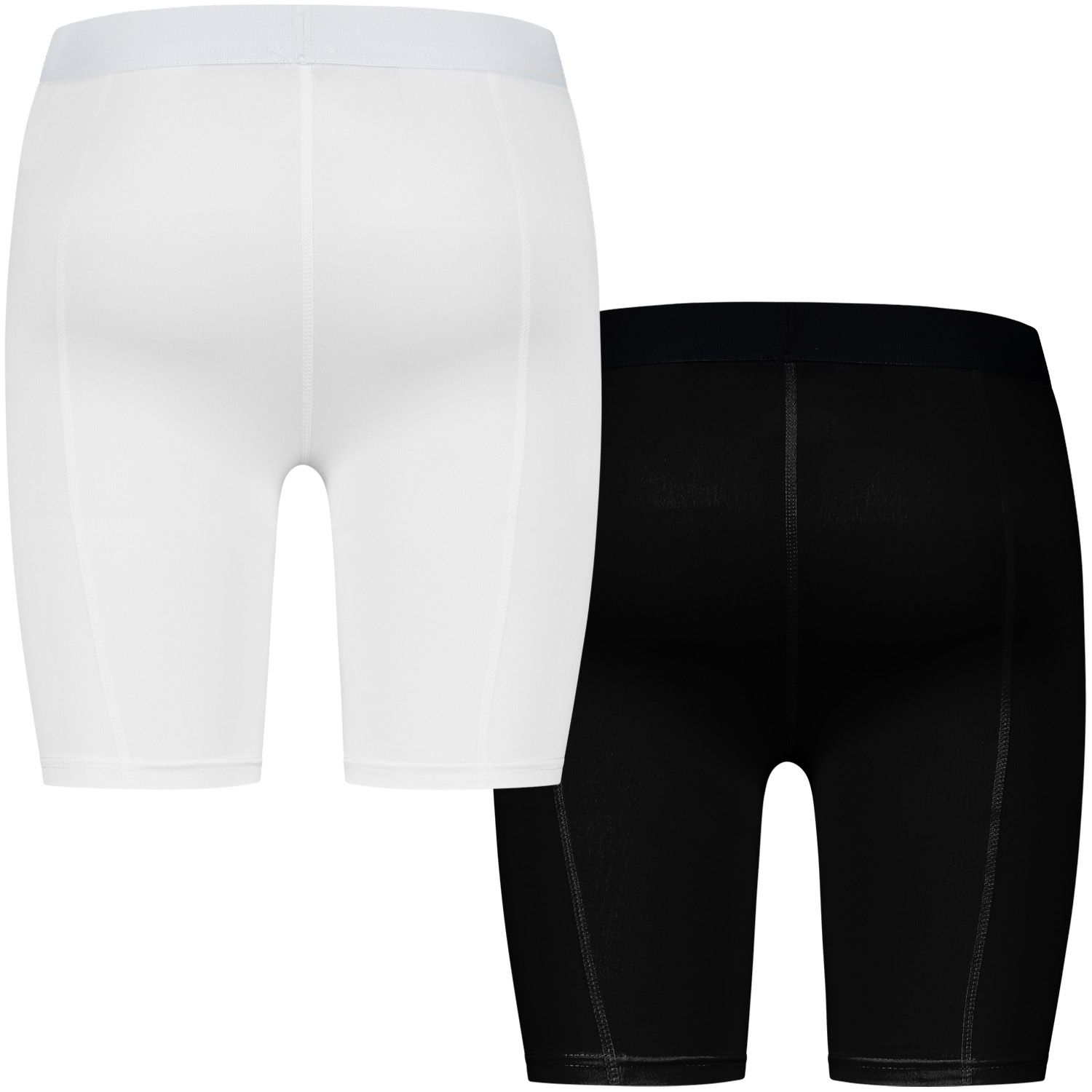 gladiator sports womens compression shorts in black and white back view