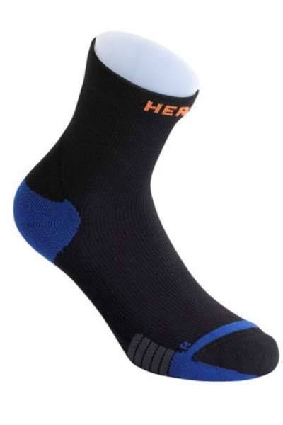 Front side view of the Herzog ankle compression socks in black