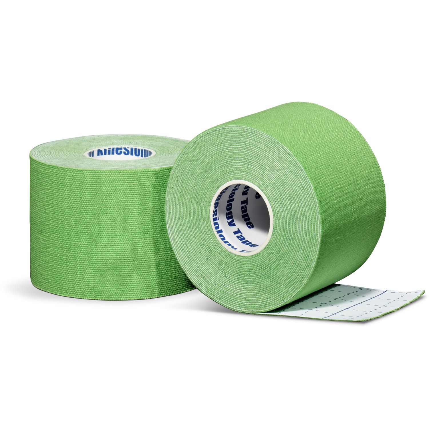 Kinesiology tape per roll green front and back view