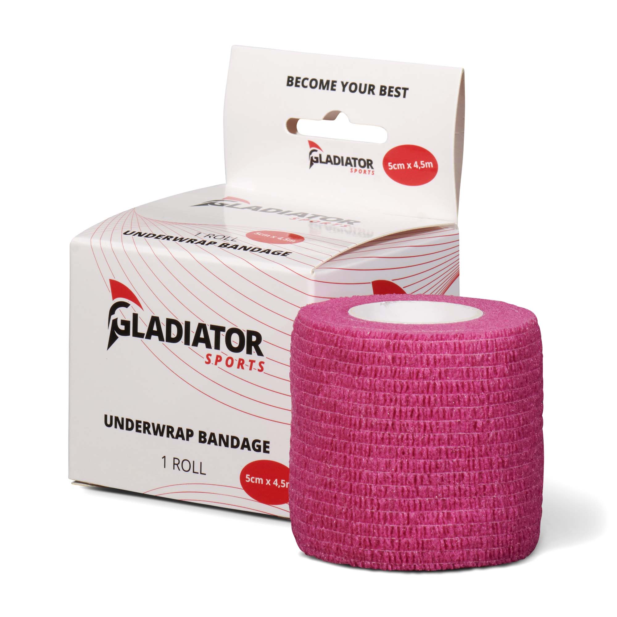 gladiator sports underwrap bandage per roll with box pink
