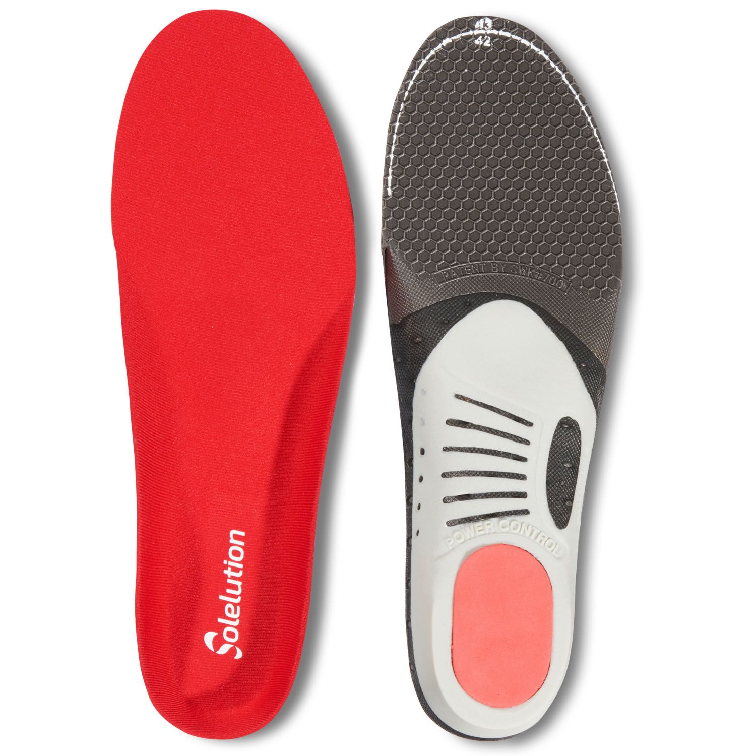 Top and bottom view of the Solelution under pronation insoles