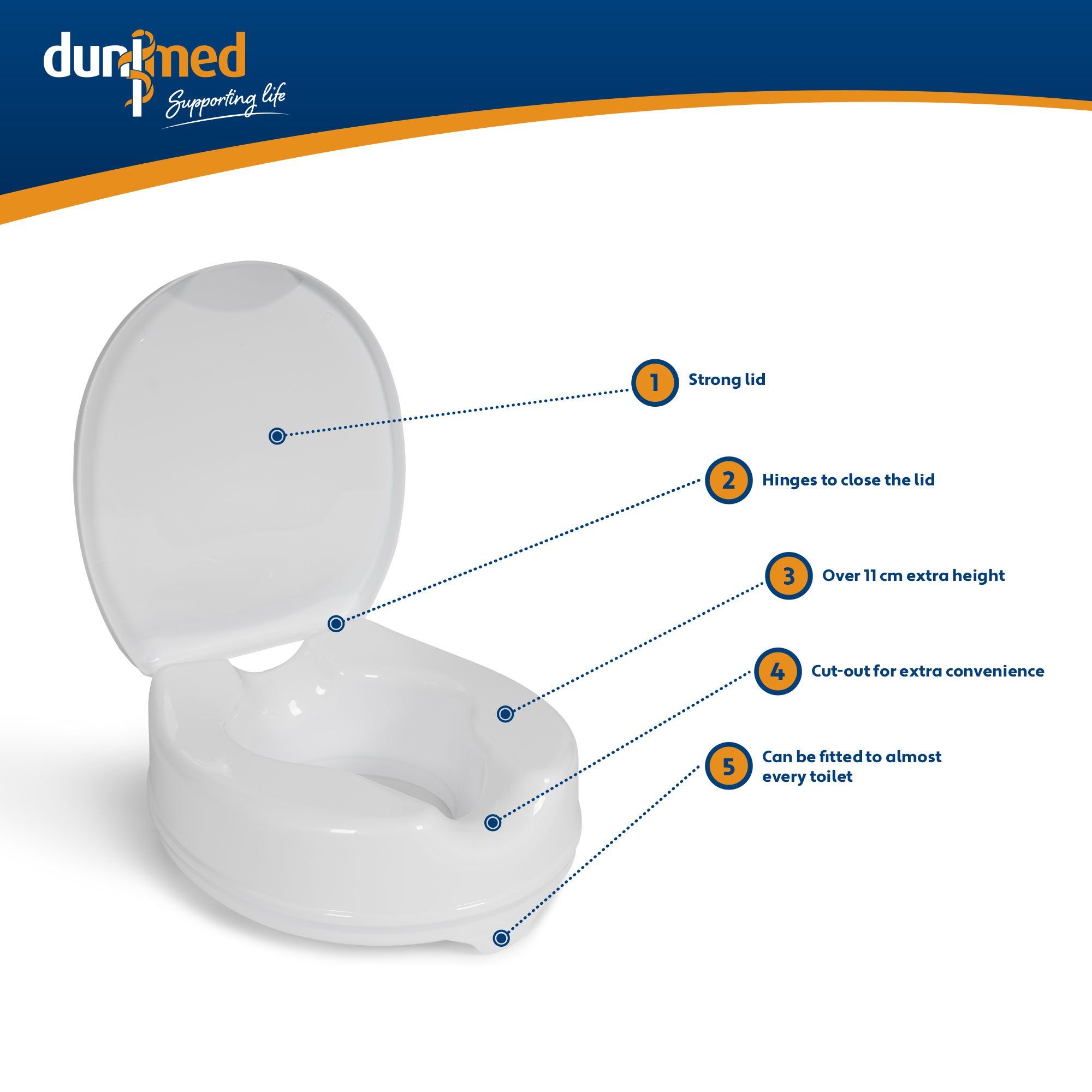 Dunimed Toilettensitzerhöhung / Toilettenbooster / WC-sitzenhöhung