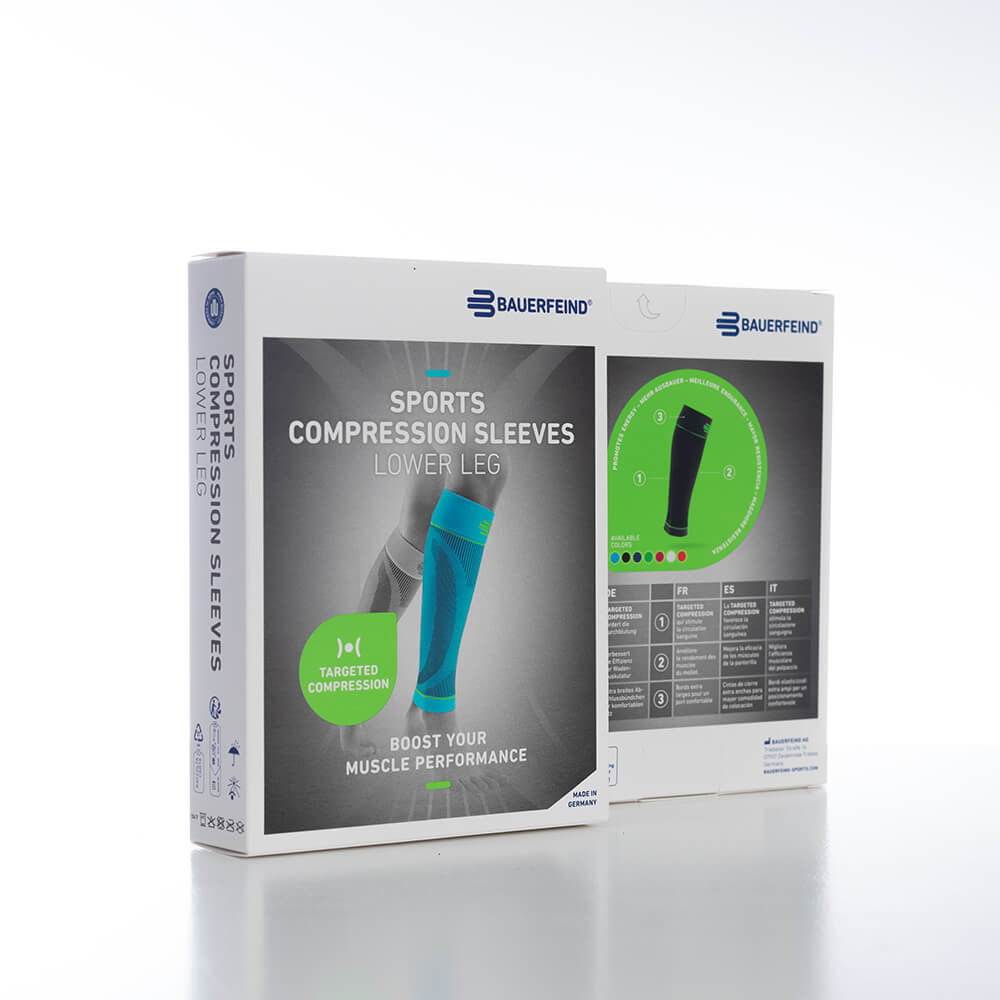 Packaging of the Bauerfeind Sports Compression Lower Leg Sleeves