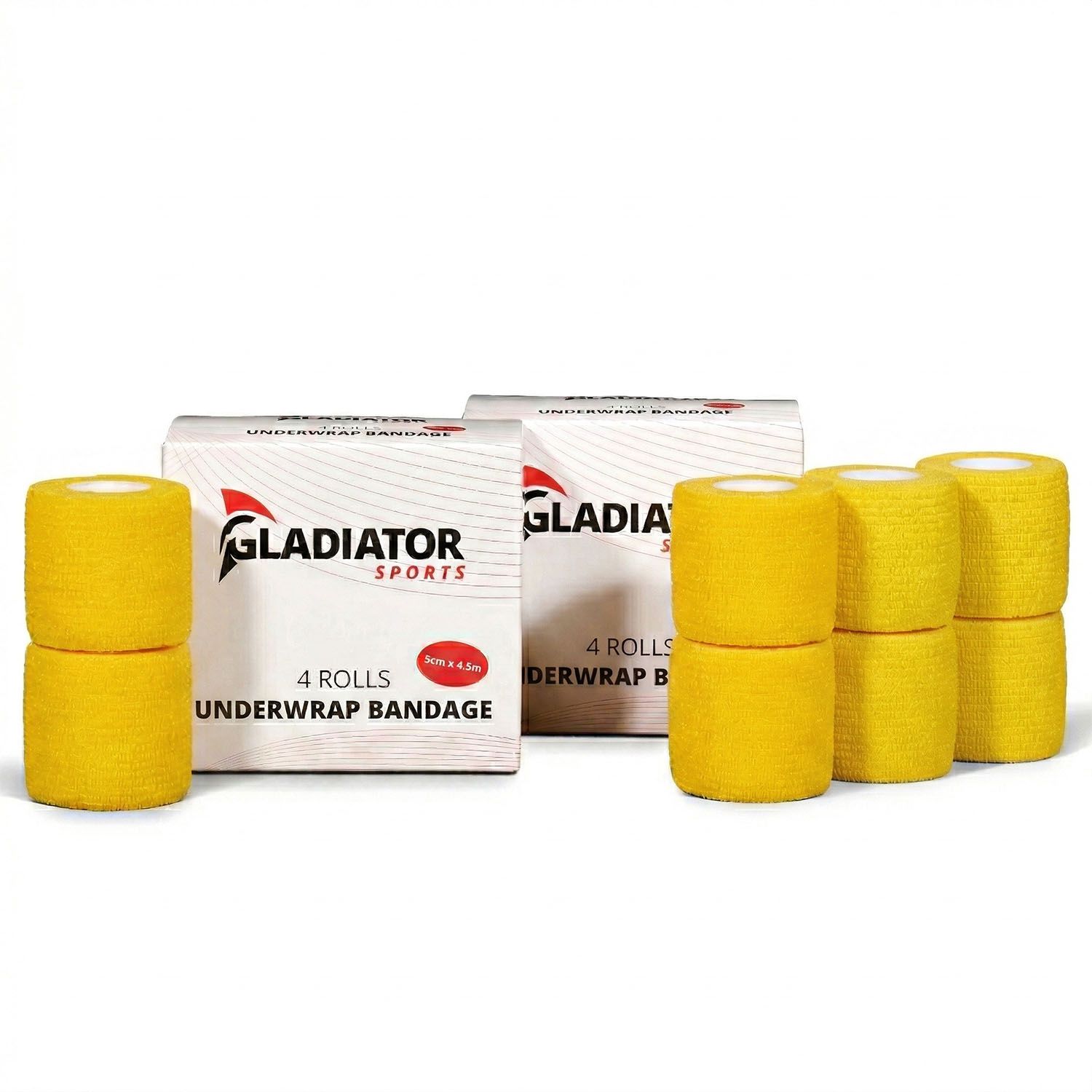 gladiator sports underwrap bandage 8 rolls with box yellow