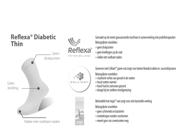 Reflexa Diabetic diabetes sokken