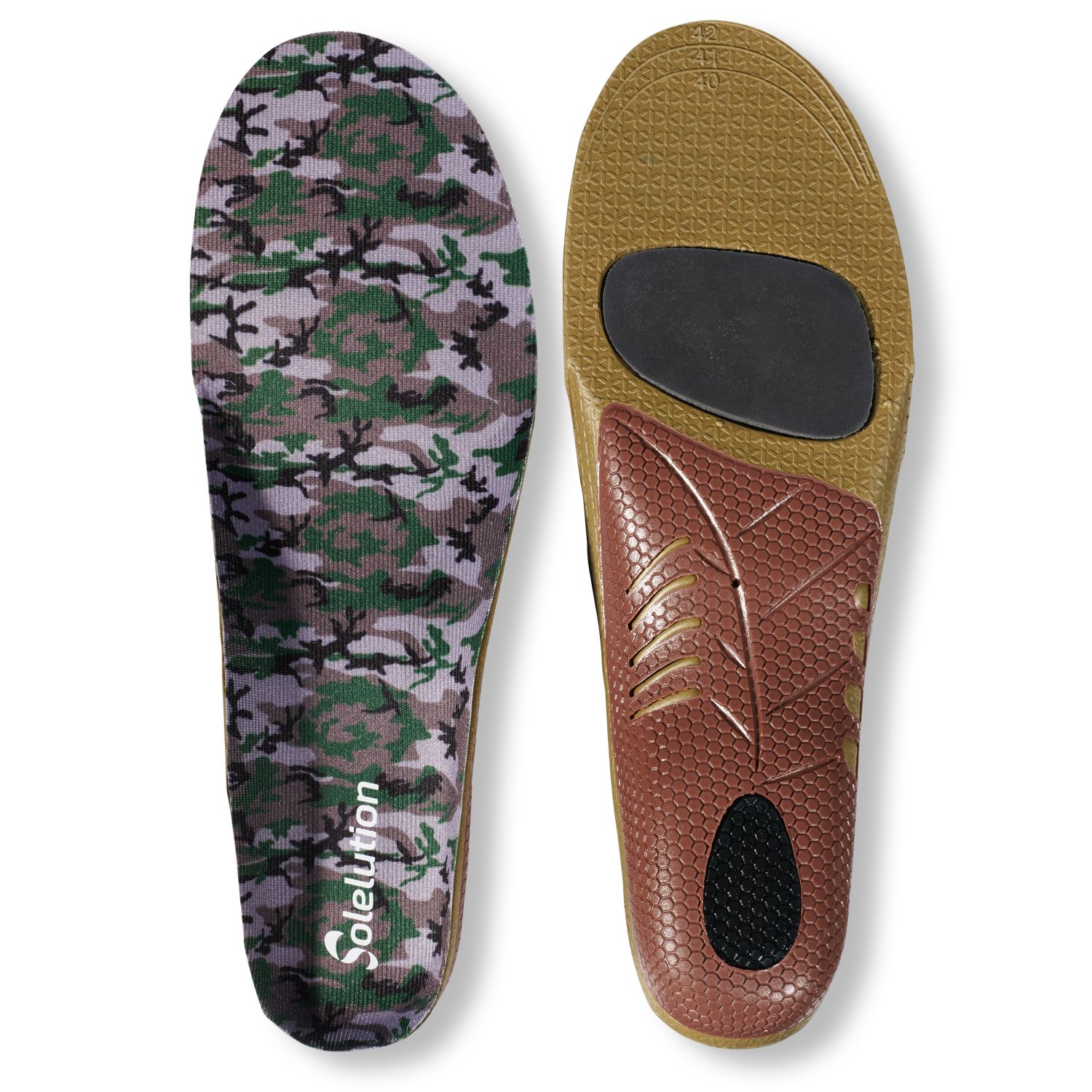 solelution sport outdoor insoles bottom and top view
