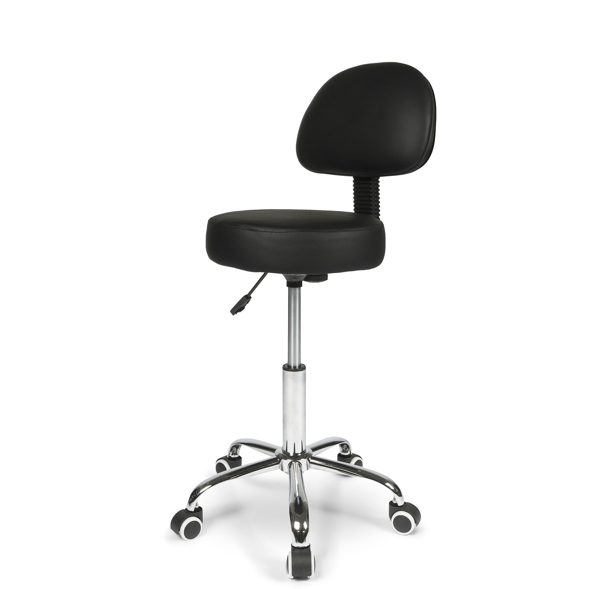 dunimed work stool with wheels and backrest adjustability