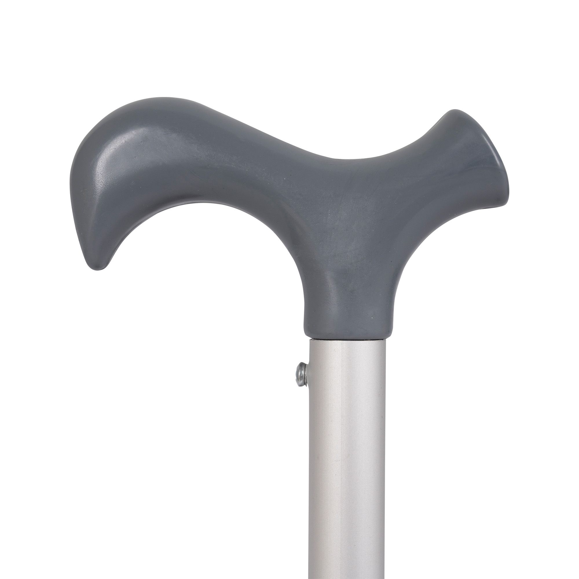 Side view of the handle of the Novamed Anatomic Aluminum Walking Stick