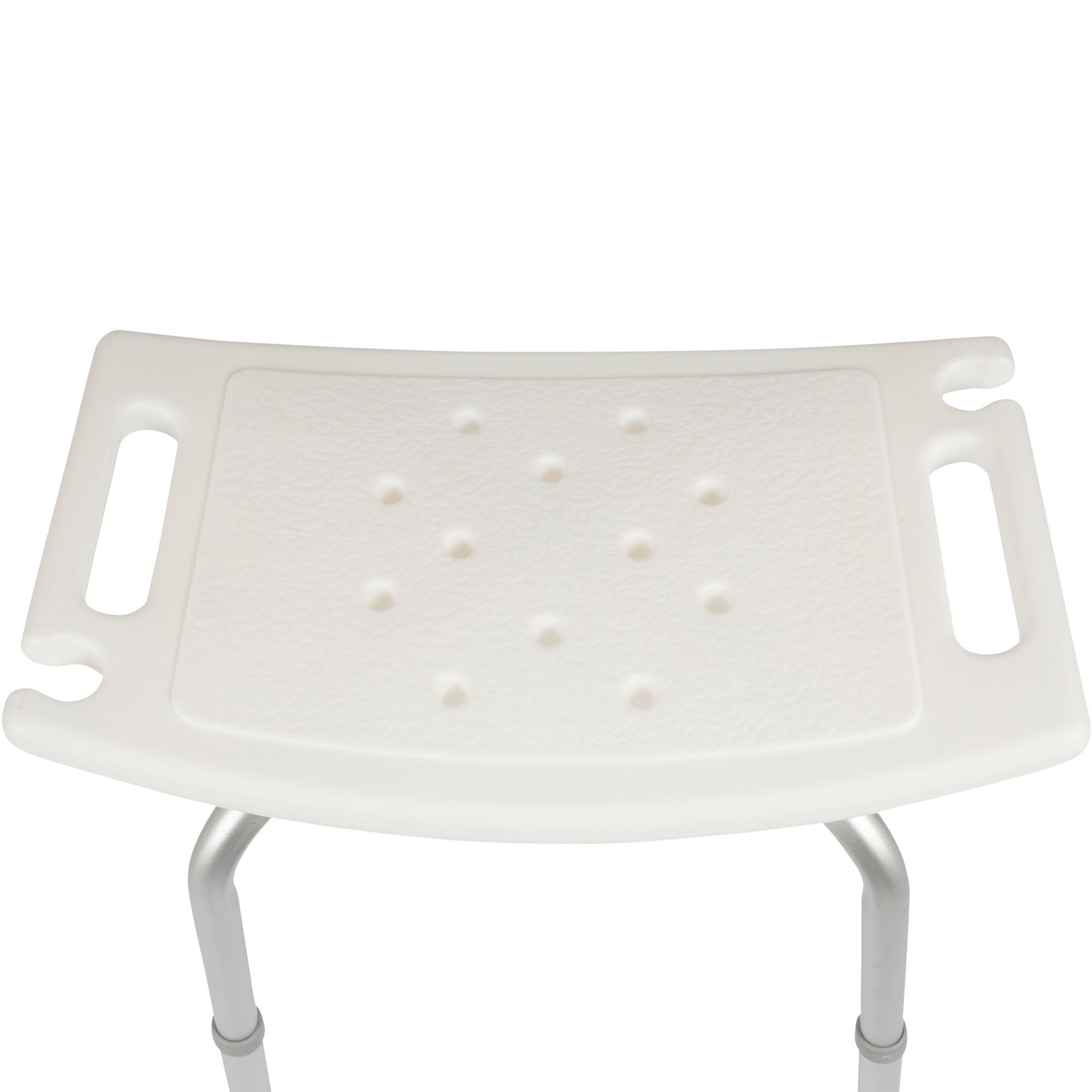 Drainage holes in the seat of the Dunimed Shower Chair - In Height Adjustable