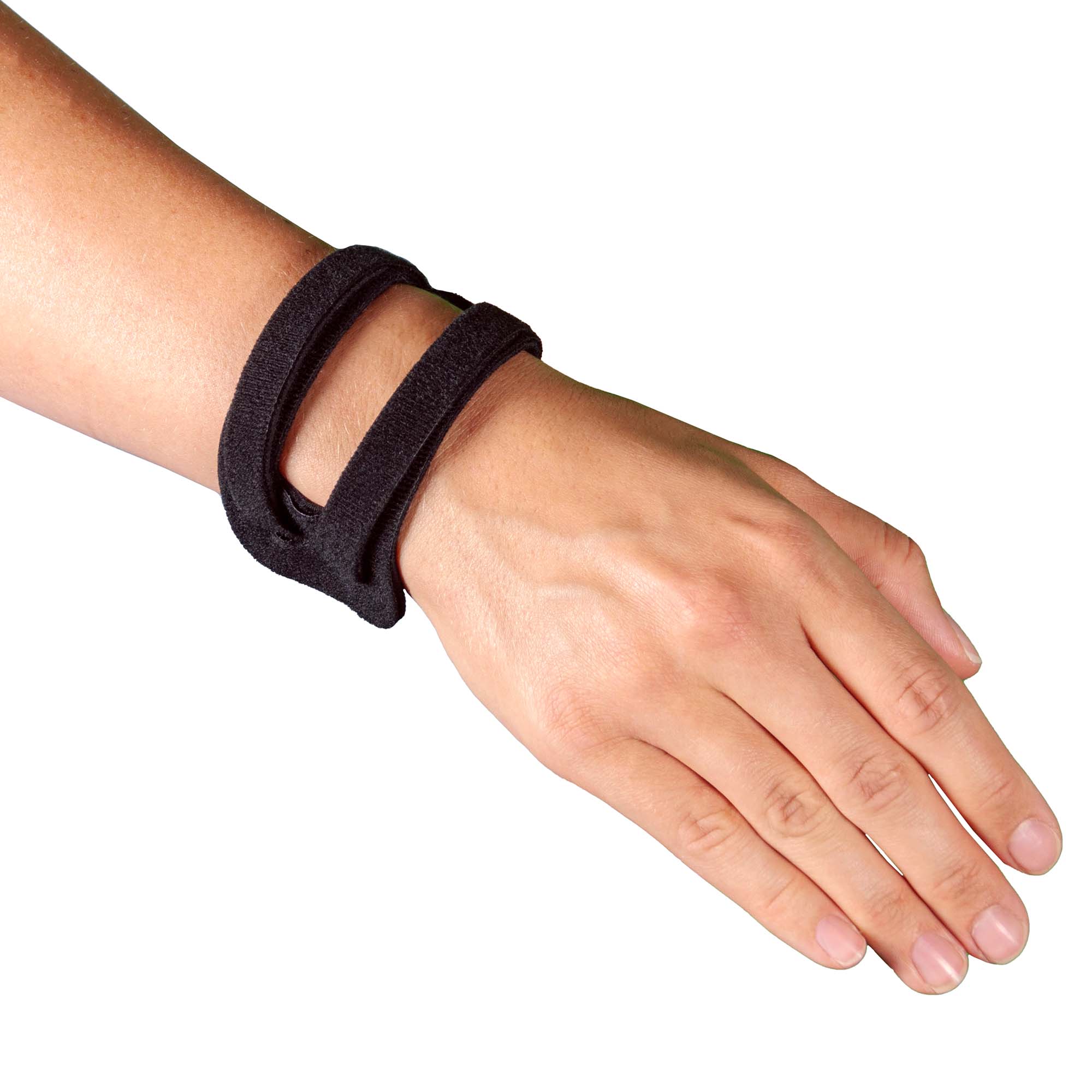 Bottom view of model wearing the Dunimed TFCC Wrist Support around the right wrist