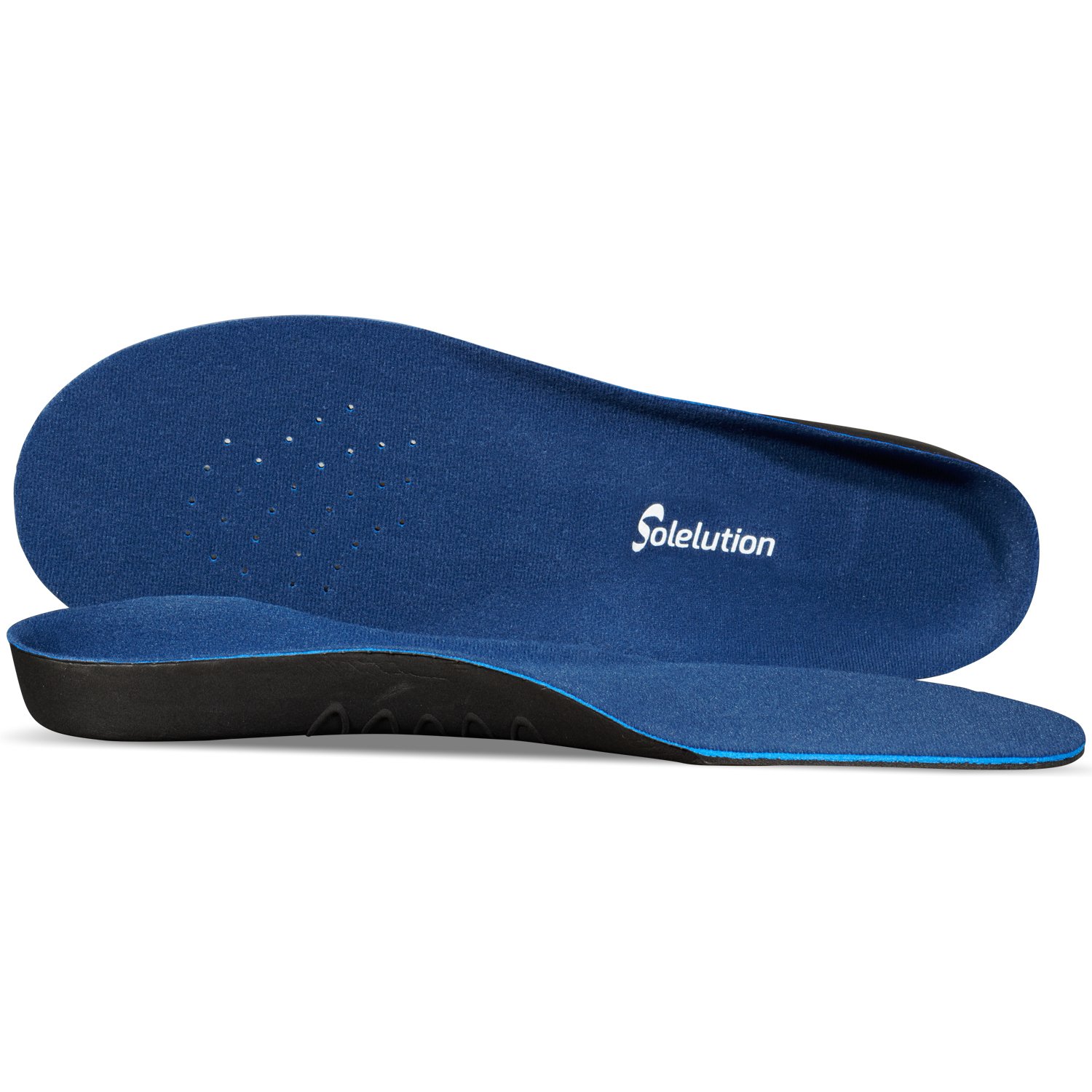 Above and side view of the Solelution Collapsed Foot Insoles