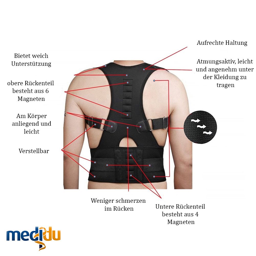 Medidu Premium Haltungskorrektur / Posture corrector (atmungsaktiv)