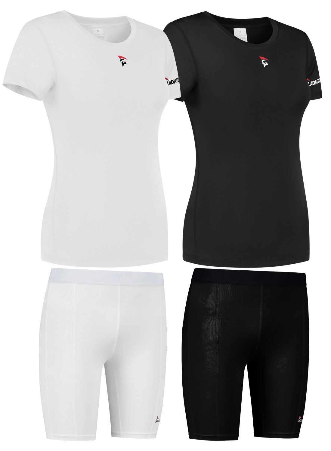 Gladiator Sports Compression Package Short   Shirt   Women  Black   White 