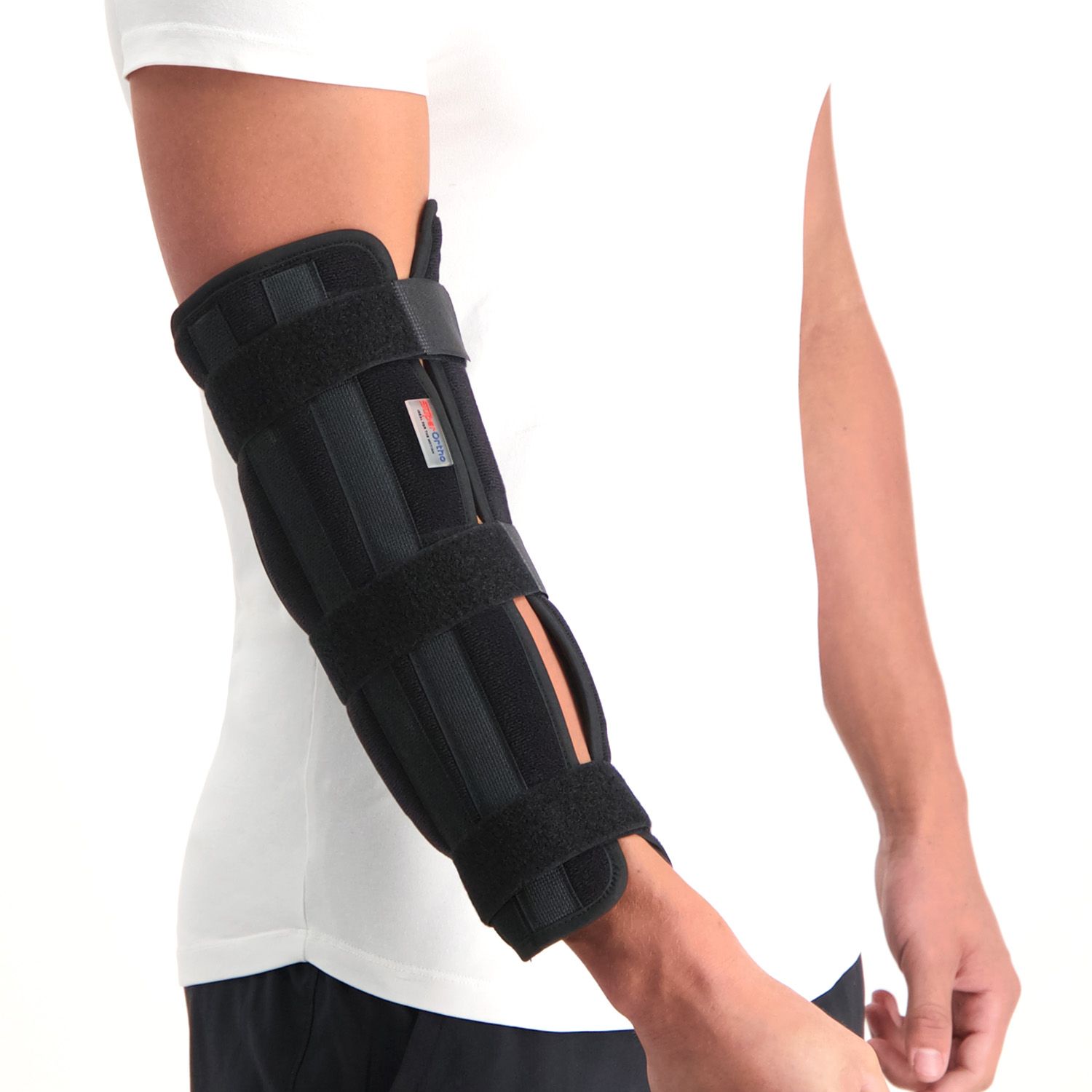 Super Ortho Ellenbogenschiene / Unterarmschiene Schrägansicht