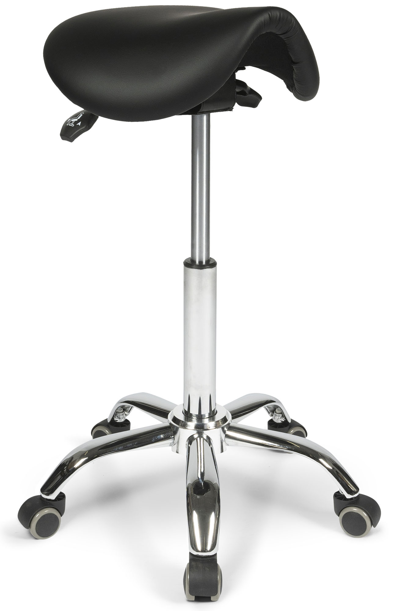 Dunimed hoher ergonomischer Sattelhocker mit kippbarem Sitz - Schwarz