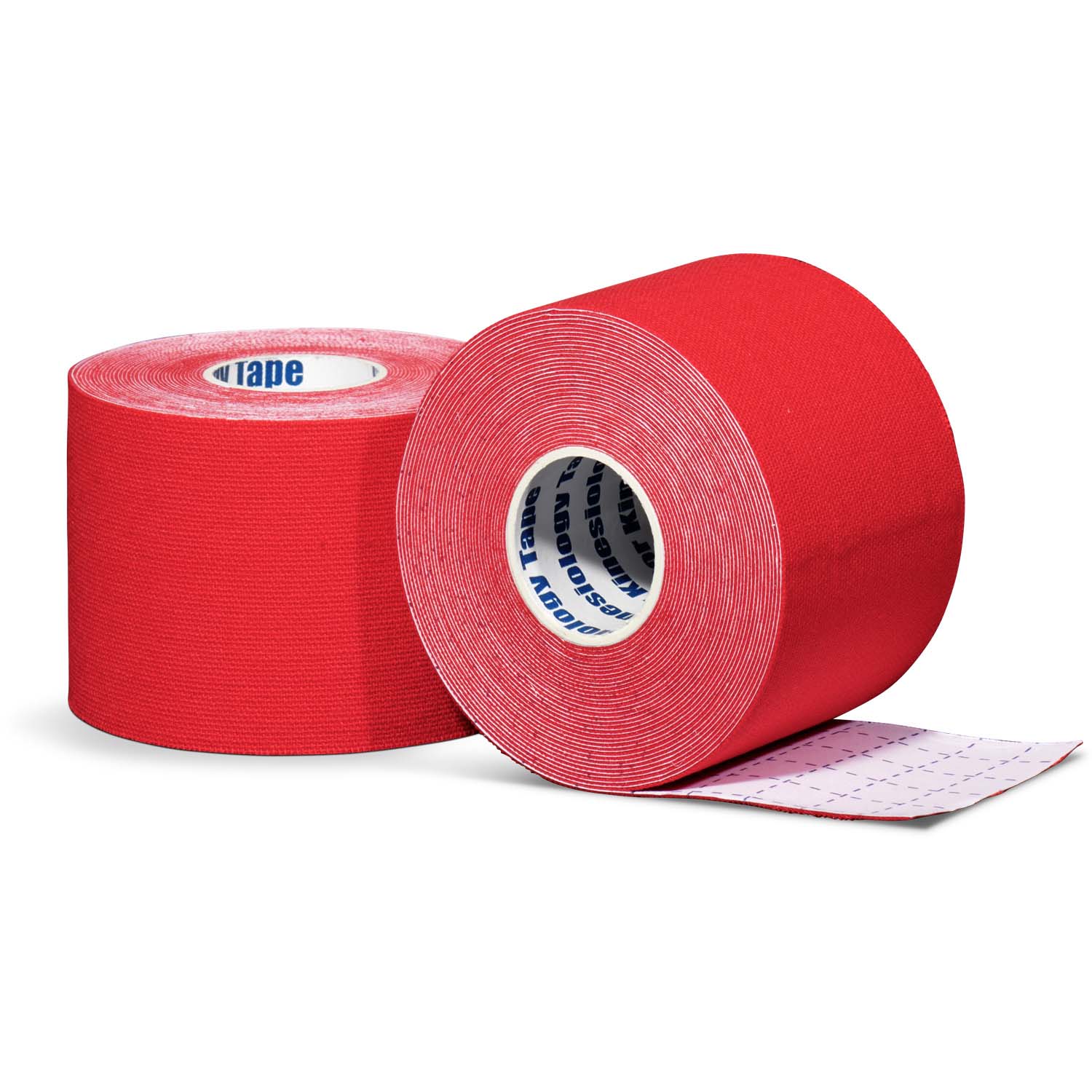 Kinesiology tape per roll red front and back view