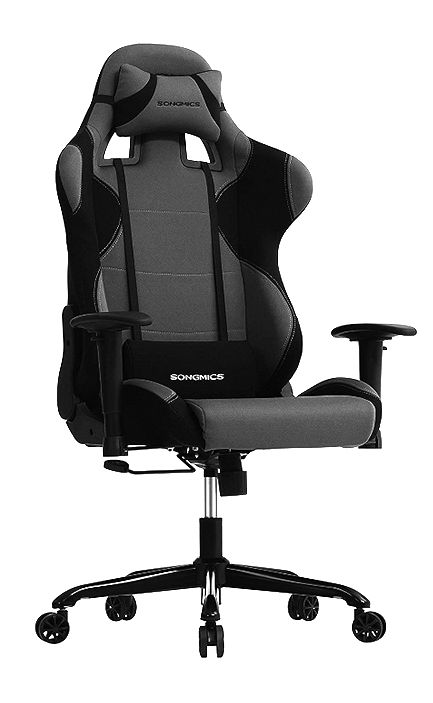Gaming Stuhl mit Neigetechnik und verstellbaren Armlehnen (schwarz / grau)