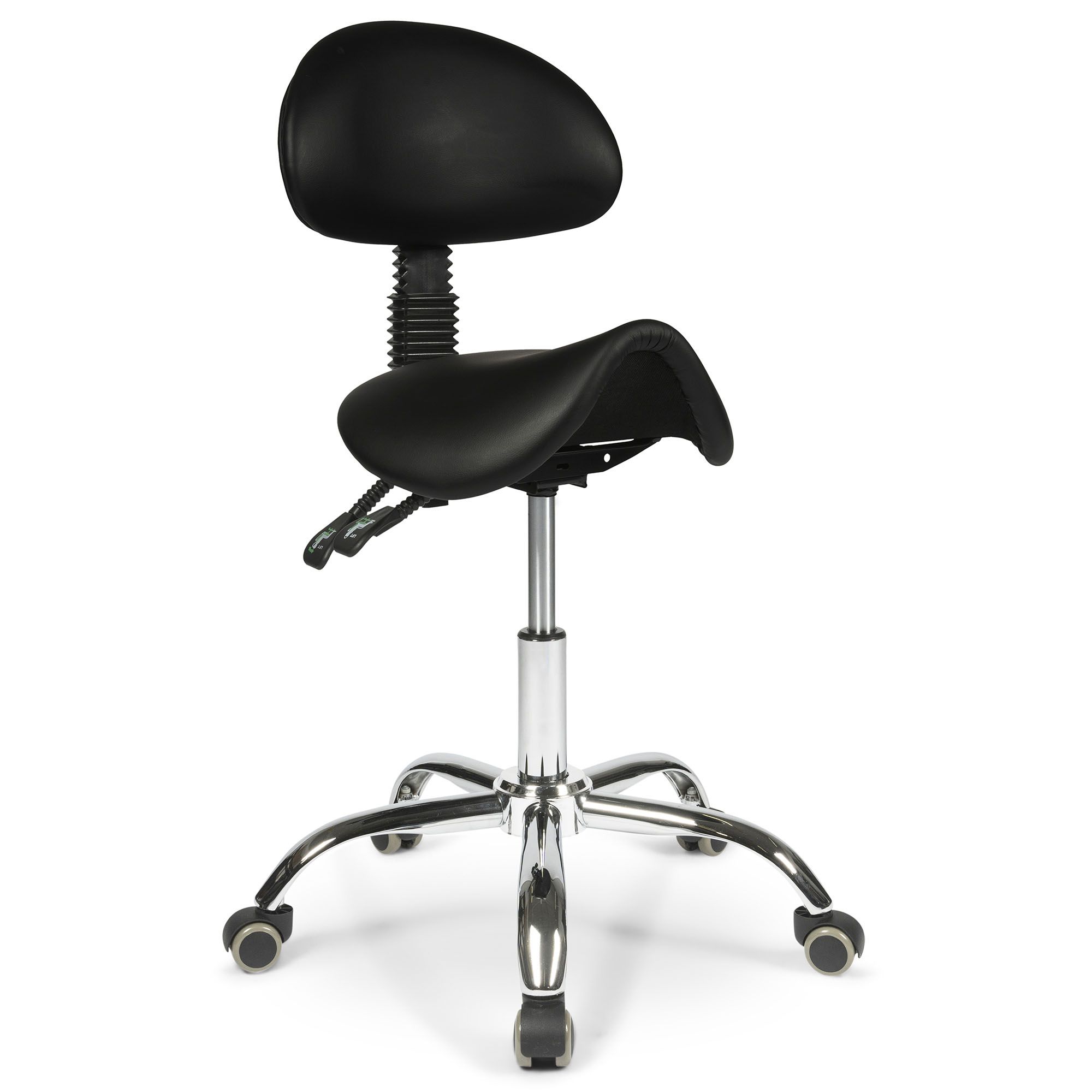 adjustment wheel of the dunimed ergonomic saddle stool with backrest