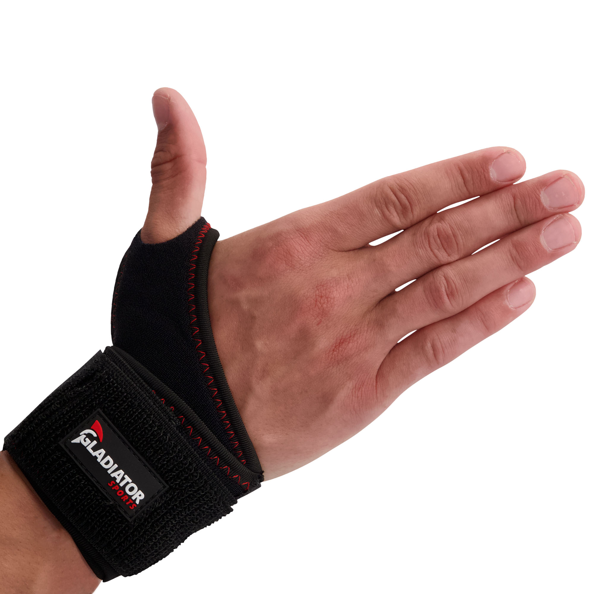 Gladiator Sports Handgelenkbandage mit Daumenöffnung Schwarz