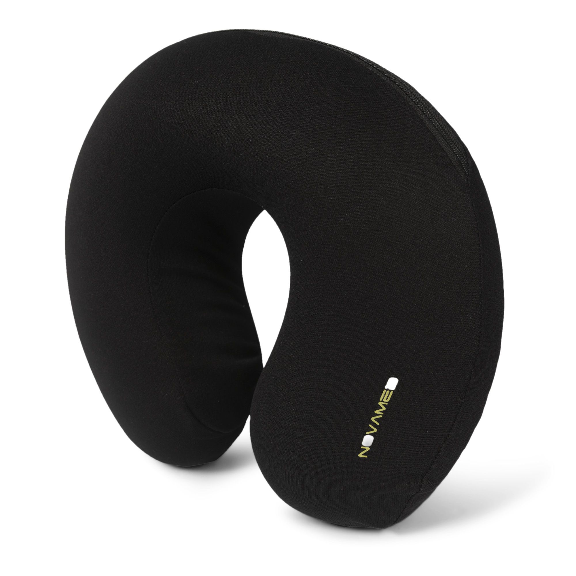 Top view of the Novamed travel pillow in black