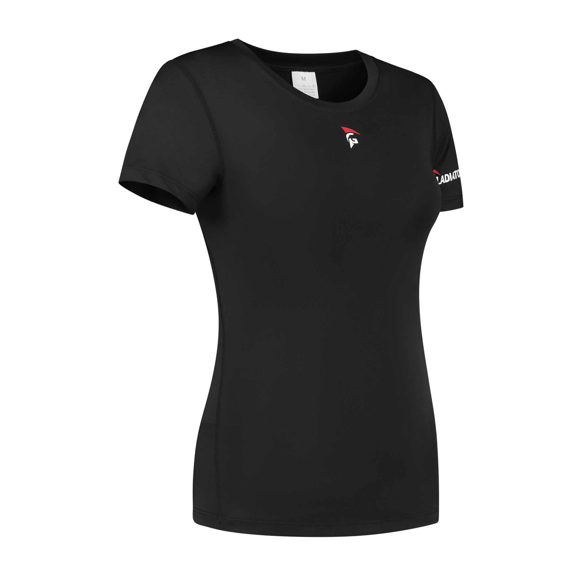 Oblique view of the Gladiator Sports Compression Shirt for Women Black