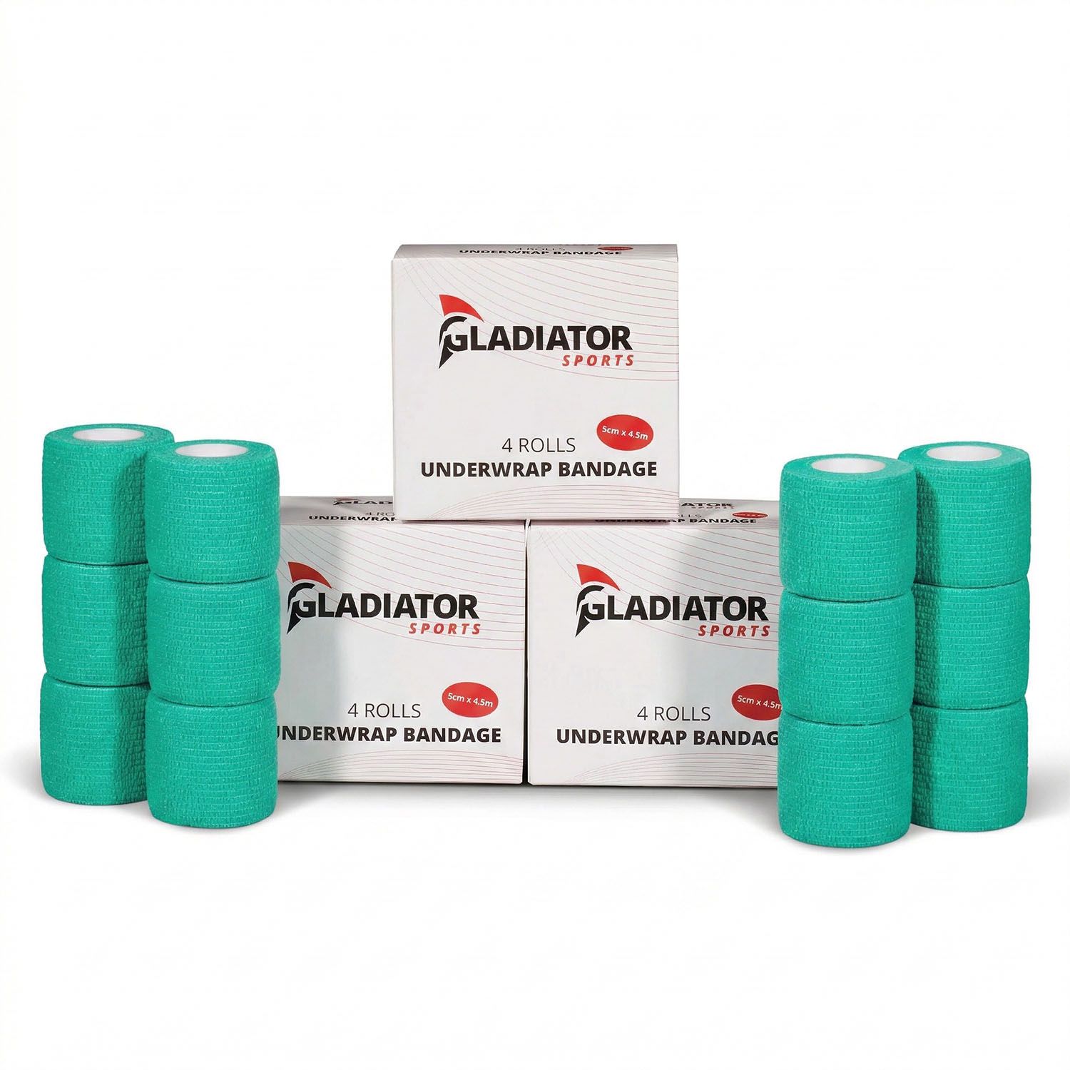Gladiator Sports Untertape Bandage - 12 Rollen grün mit box