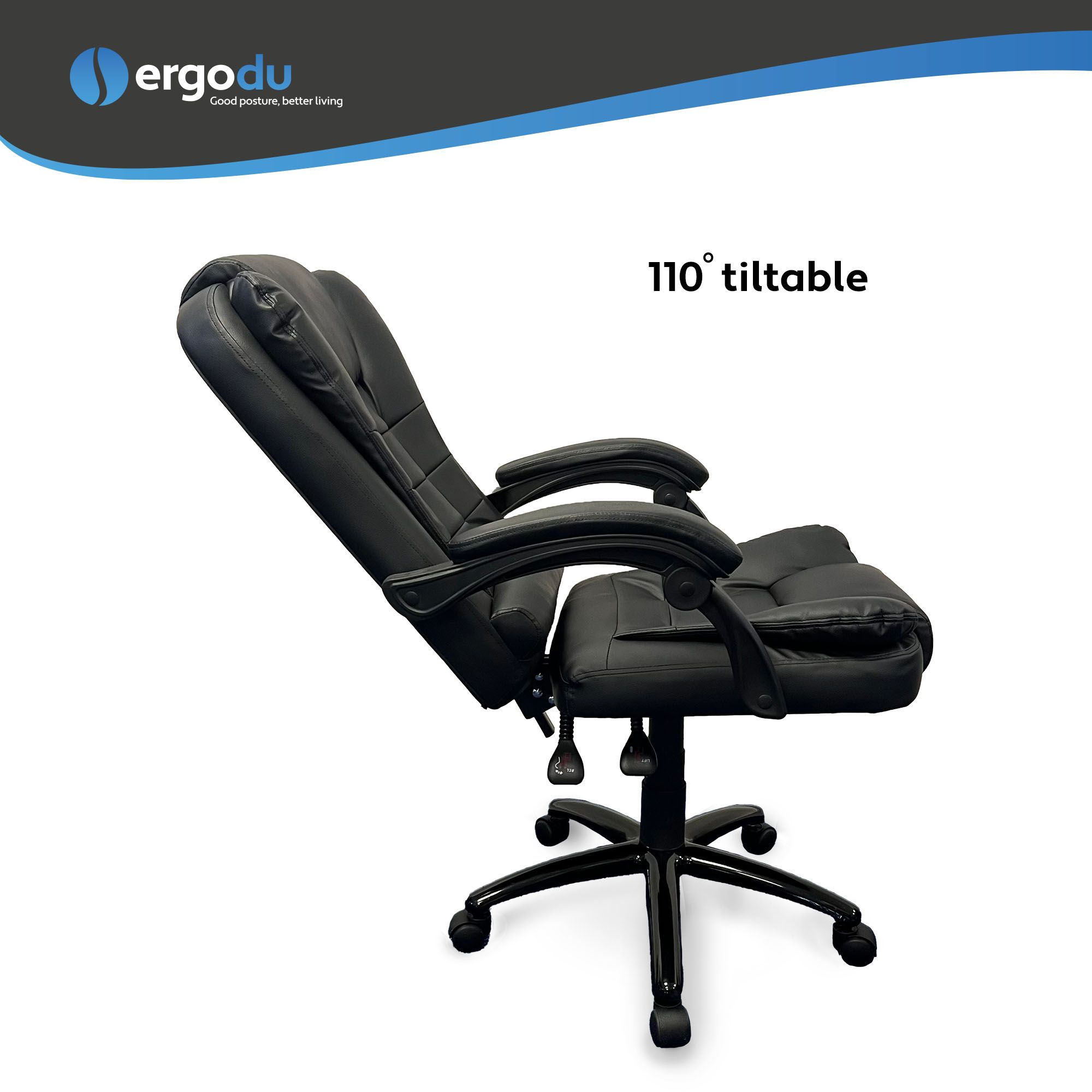 Ergodu Luxury Office Chair with Adjustable Backrest tiltable