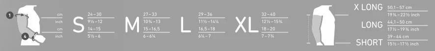 bauerfeind compression arm sleeve size chart