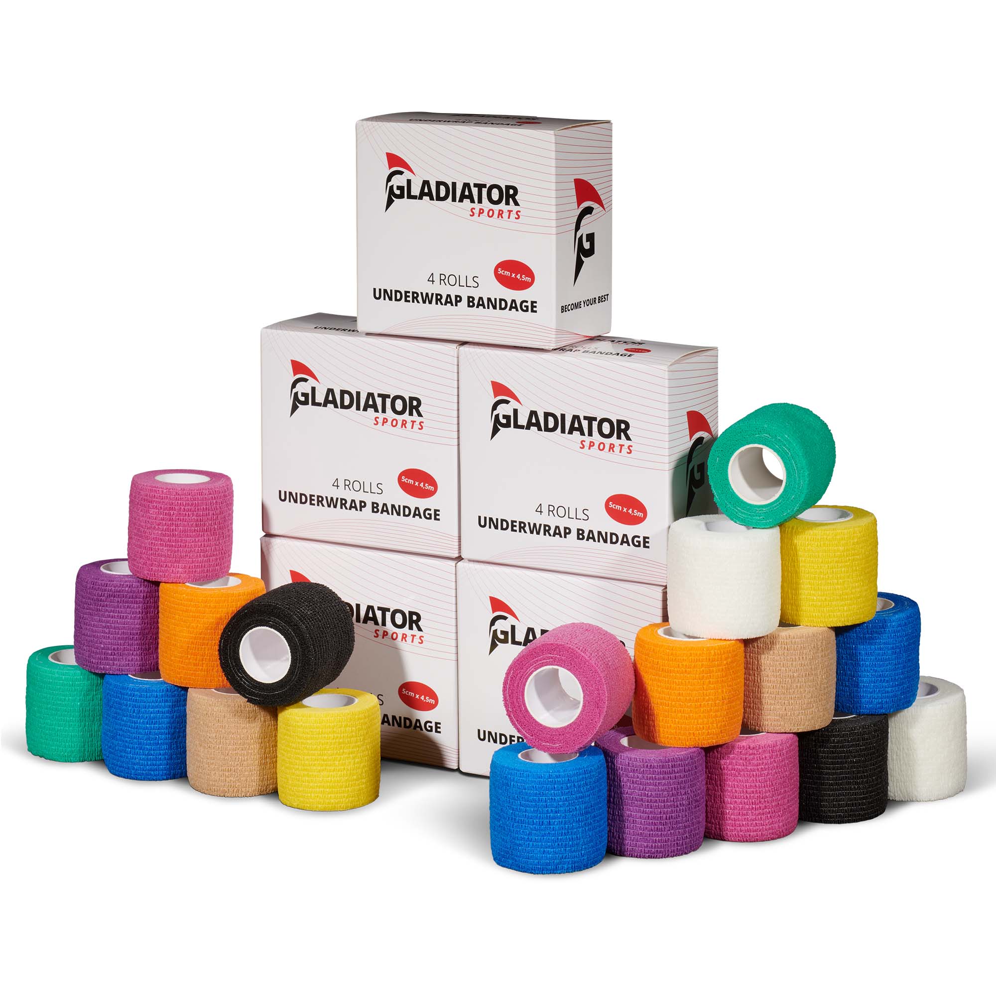 gladiator sports underwrap bandage 20 rolls with box