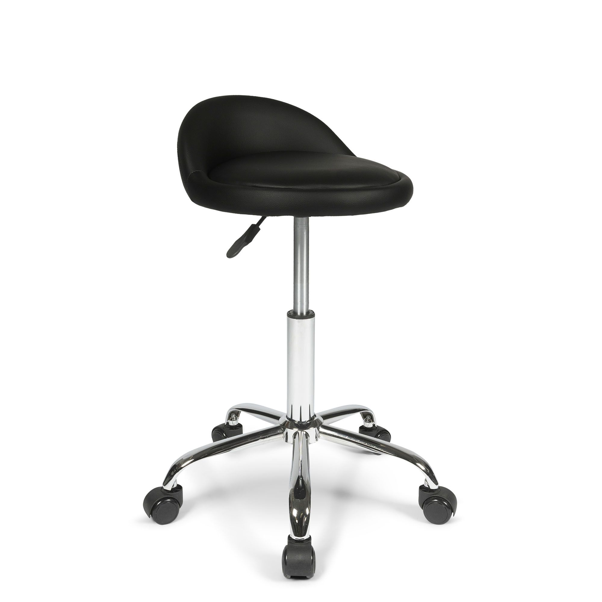 dunimed work stool with wheels and backrest