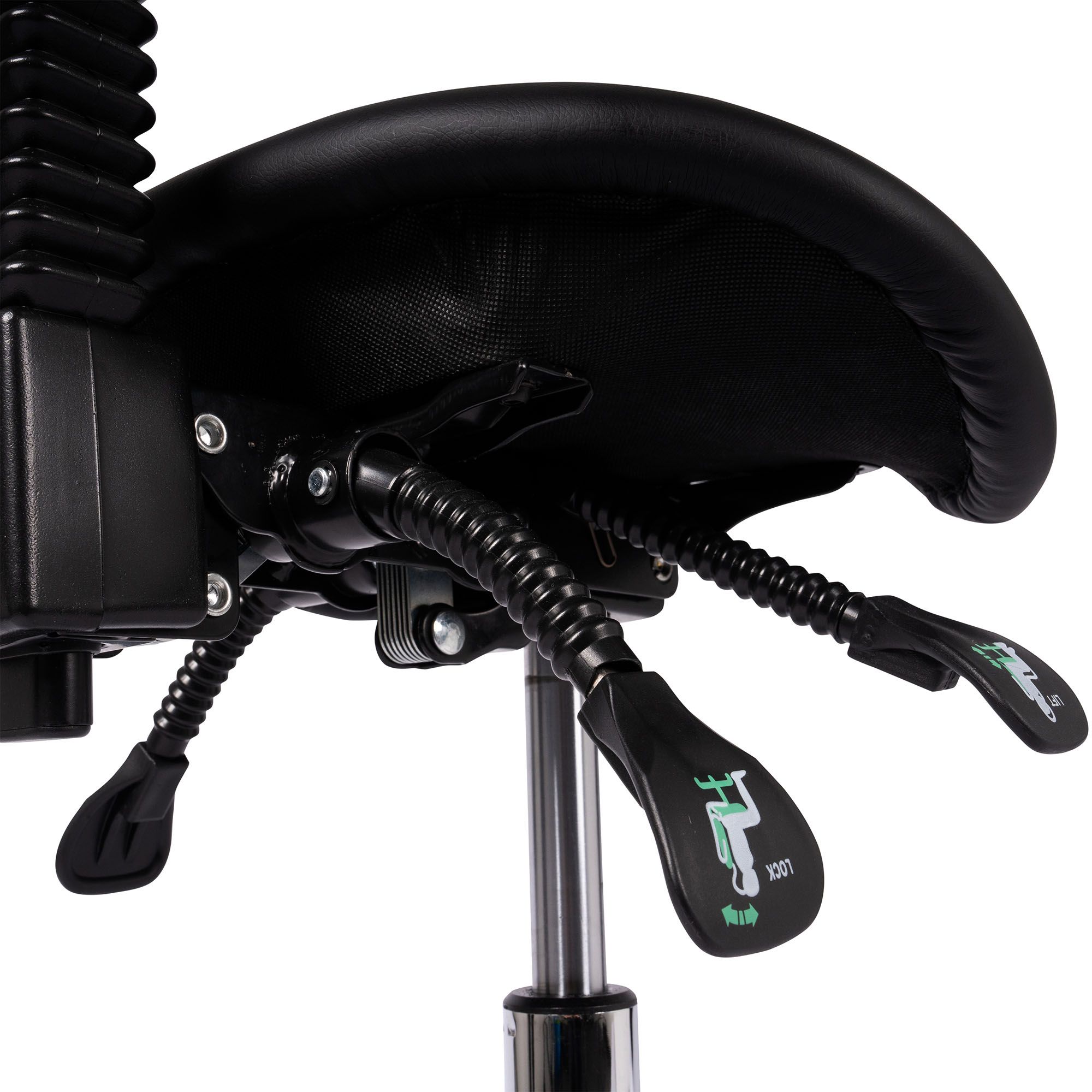ergonomic saddle stool with backrest high version handles