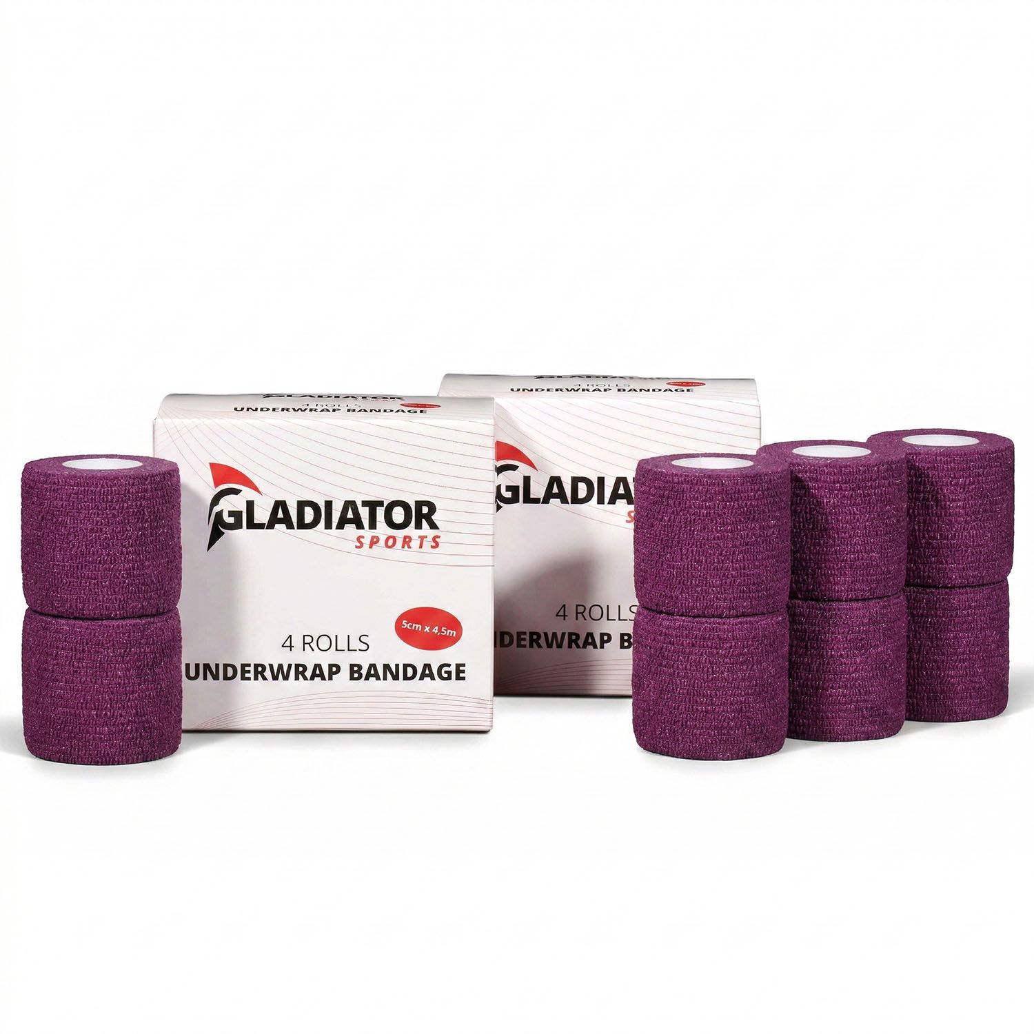 gladiator sports underwrap bandage 8 rolls with box purple