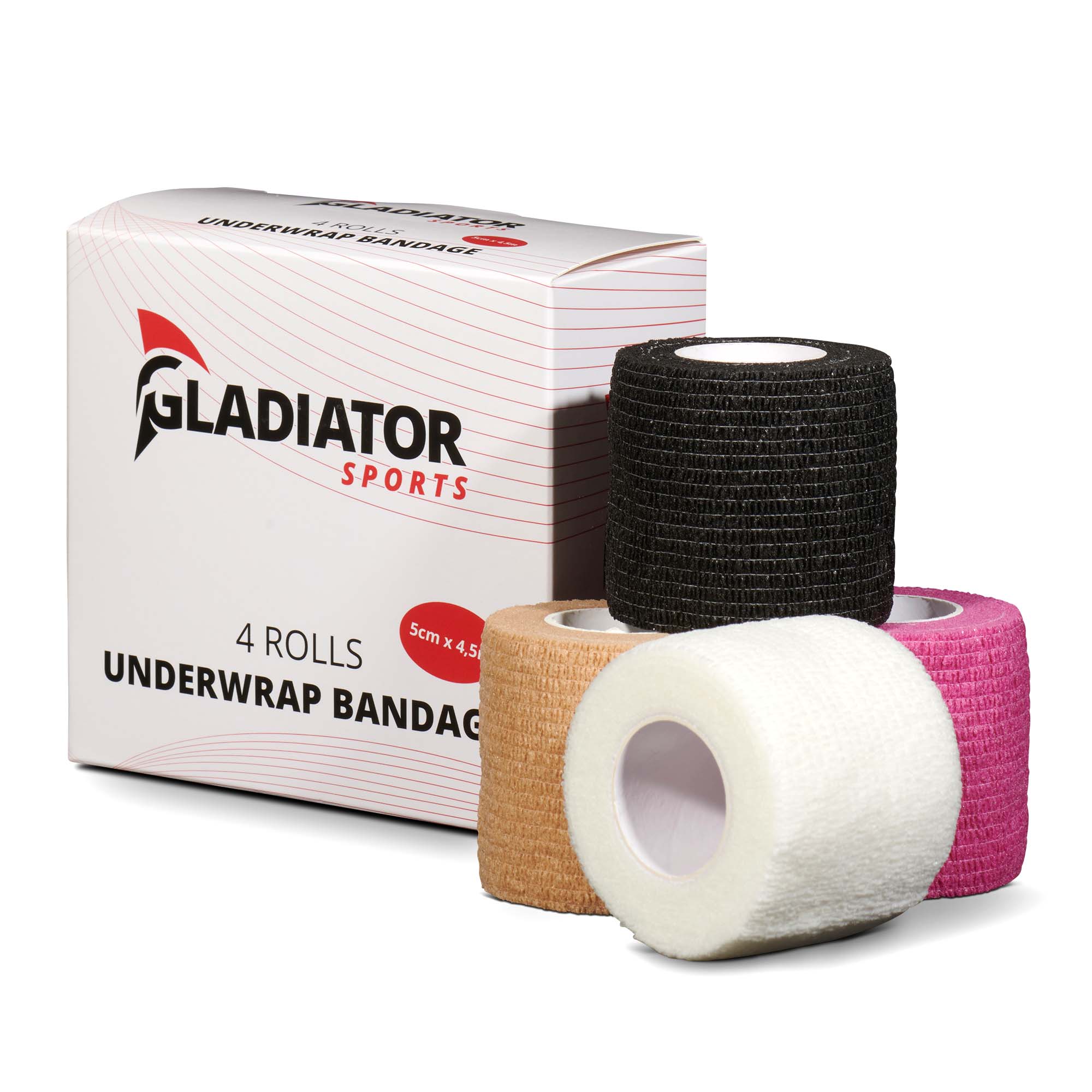 Gladiator Sports underwrap bandage 4 rolls with box