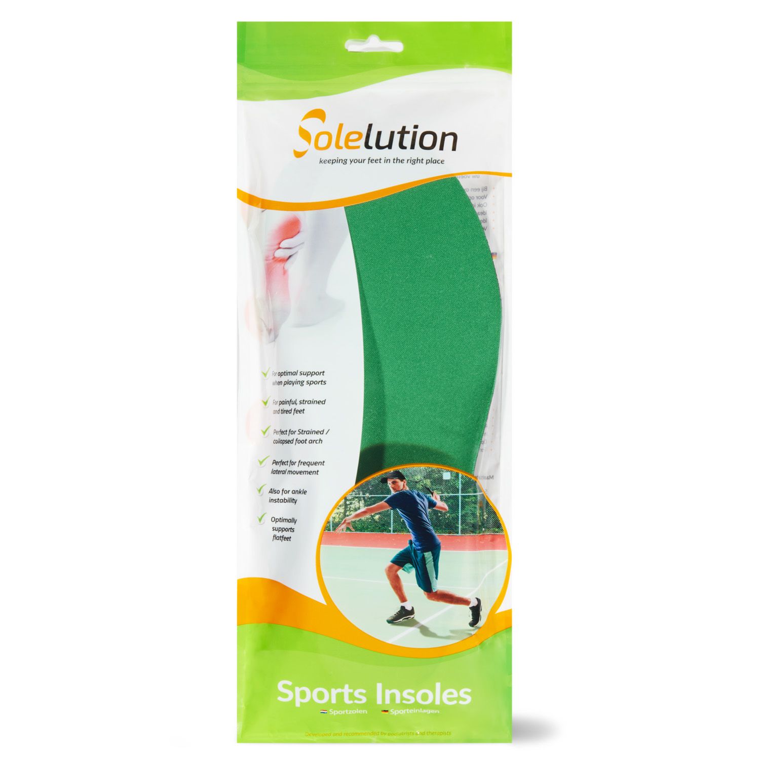 Solelution sports insoles package