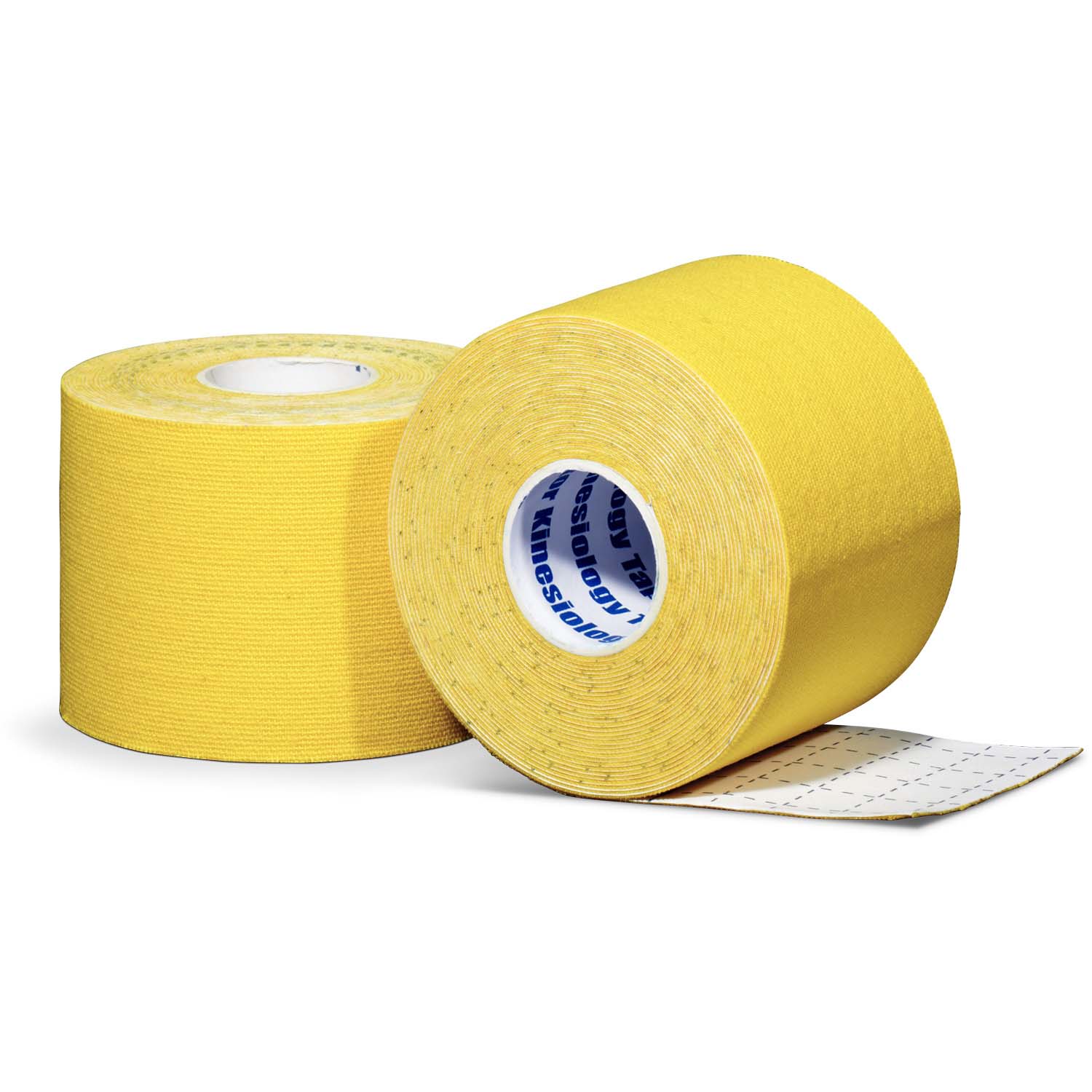 Kinesiology tape per roll yellow front and back view