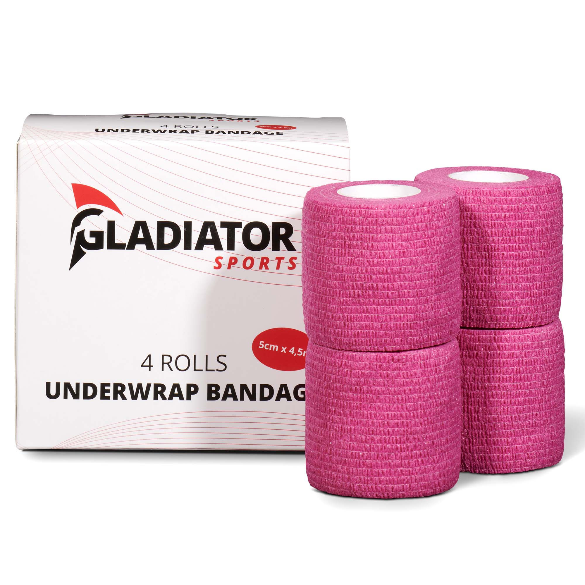 Gladiator Sports underwrap bandage 4 rolls with box pink