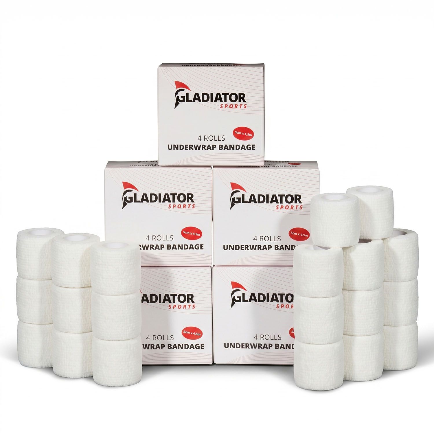 gladiator sports underwrap bandage 20 rolls with box white