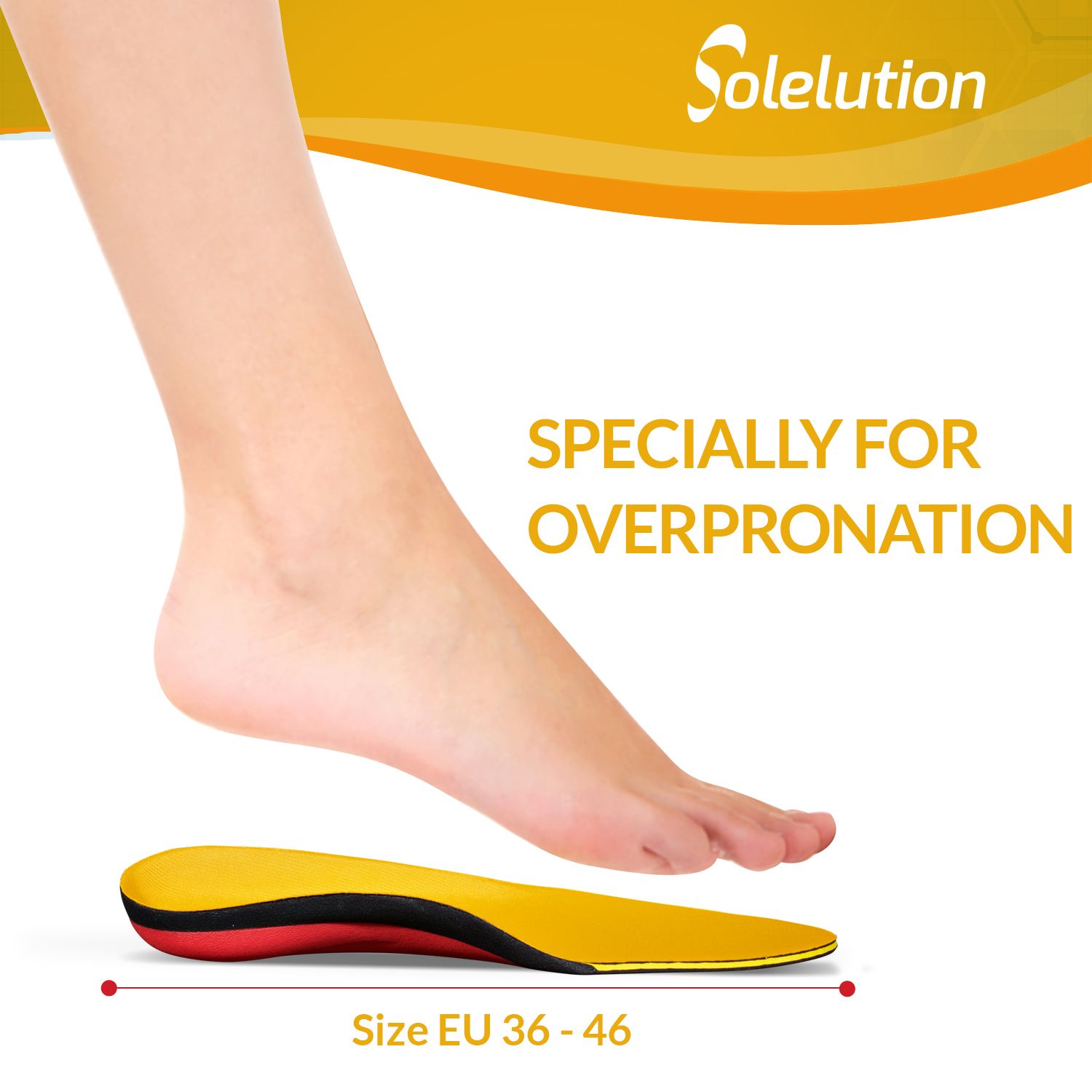 Solelution Overpronation Insoles size indication