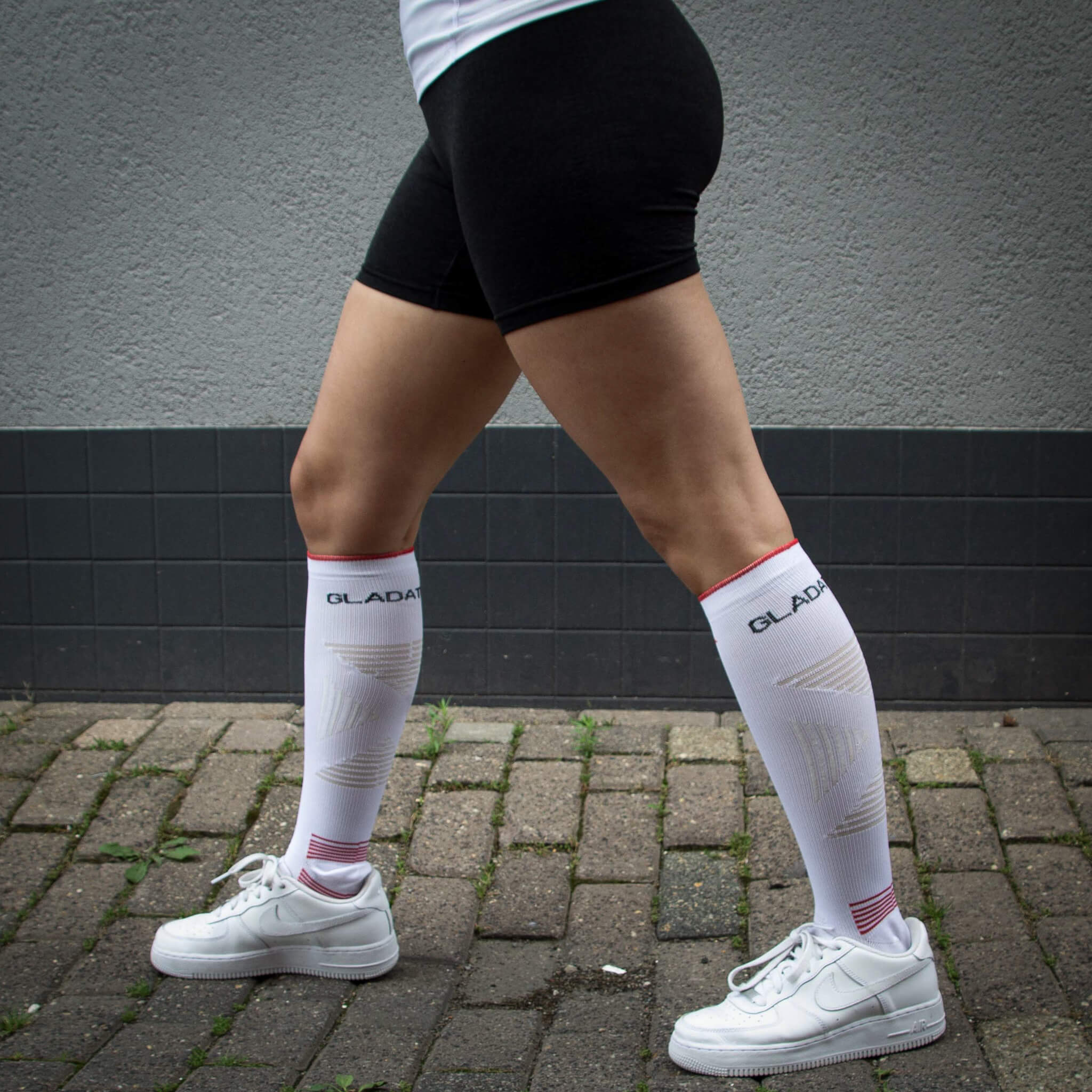 Gladiator Sports Ski Socks being worn by model