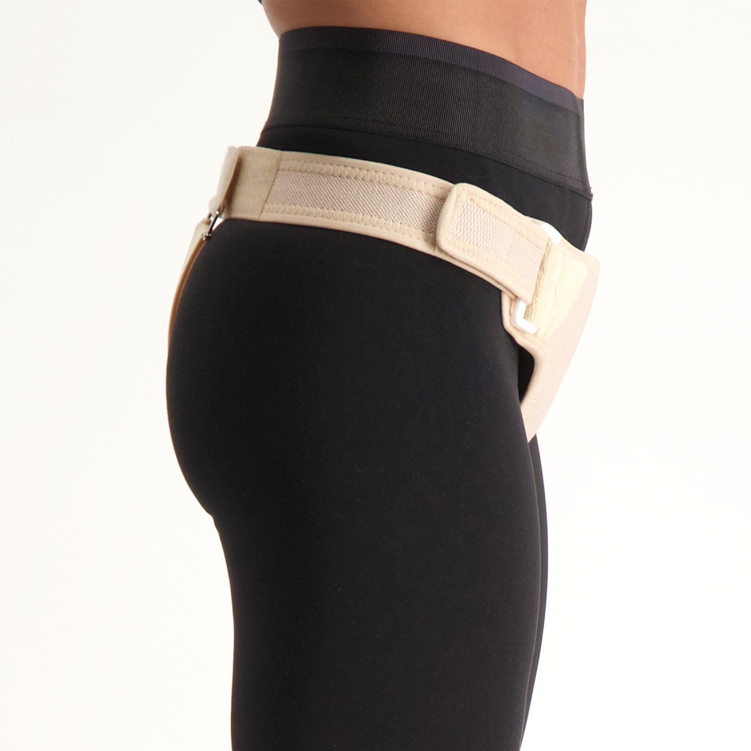 Side view of the Novamed inguinal hernia belt single sided