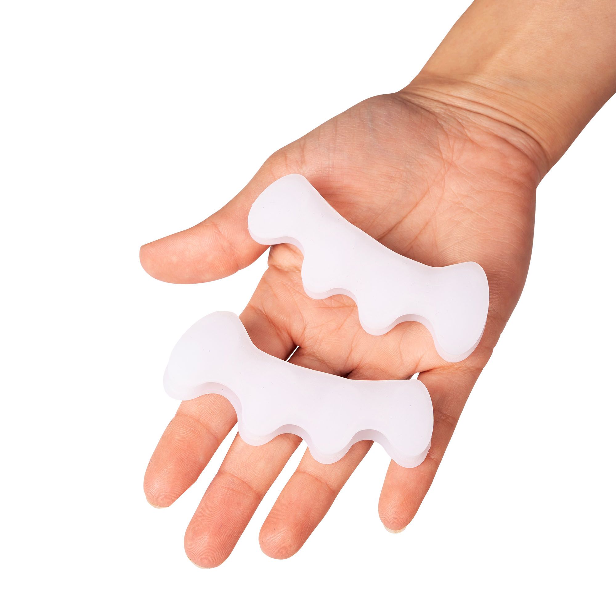 Model showing the Toe Spreader for All Toes in her hand