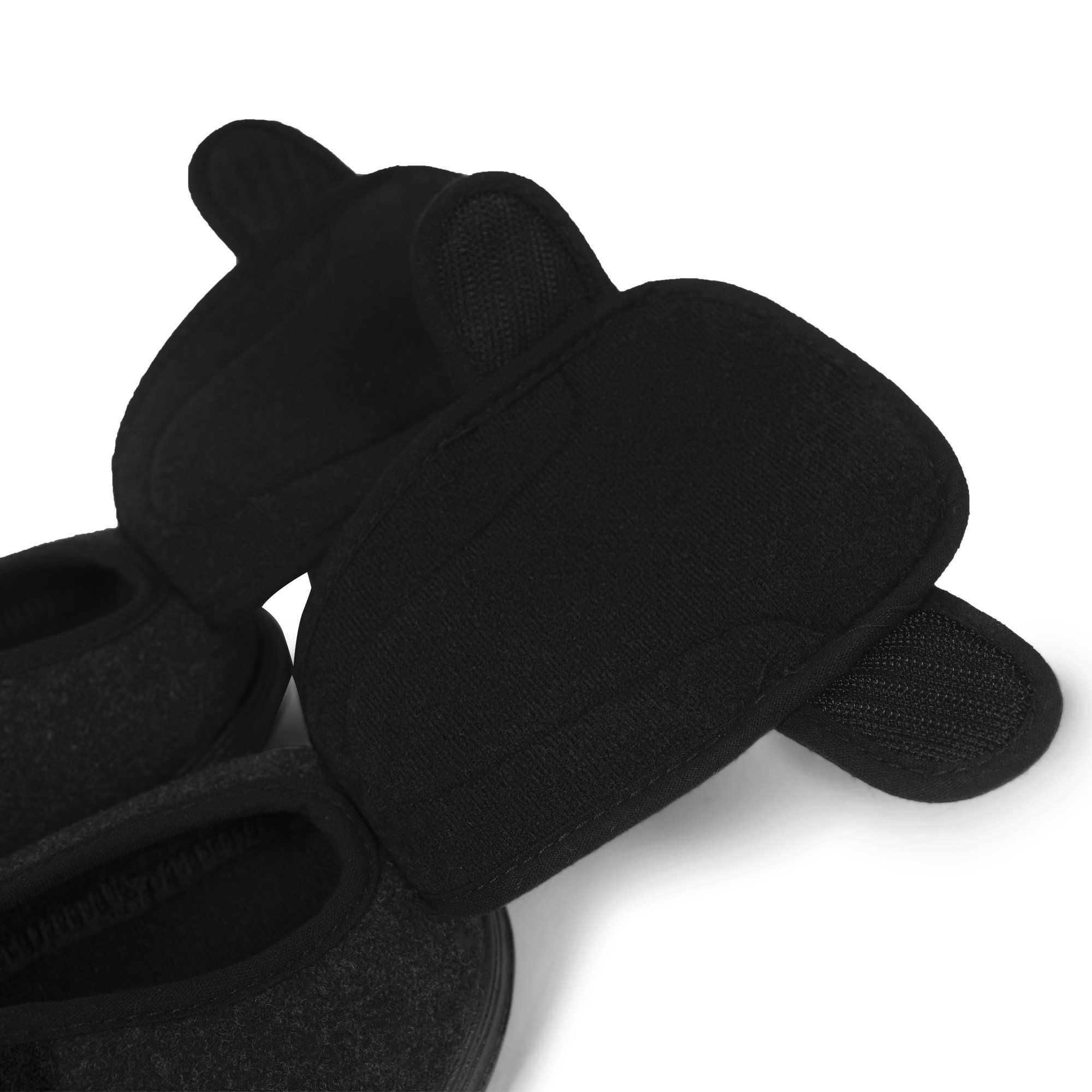 Detailfoto des aufgeklappten Teils der Dunimed (Lesvago) Verbandschuhe - Schwarz