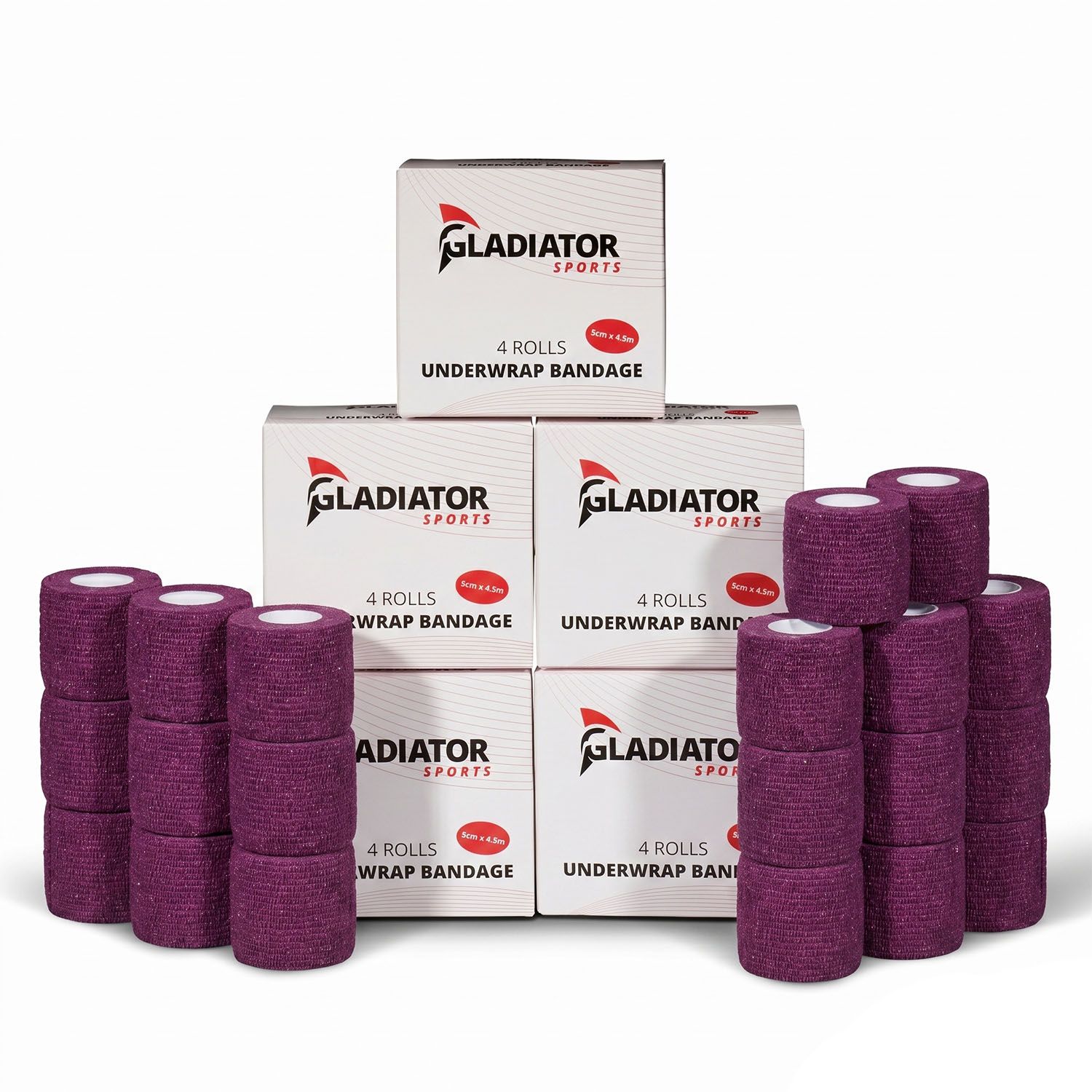 gladiator sports underwrap bandage 20 rolls with box purple