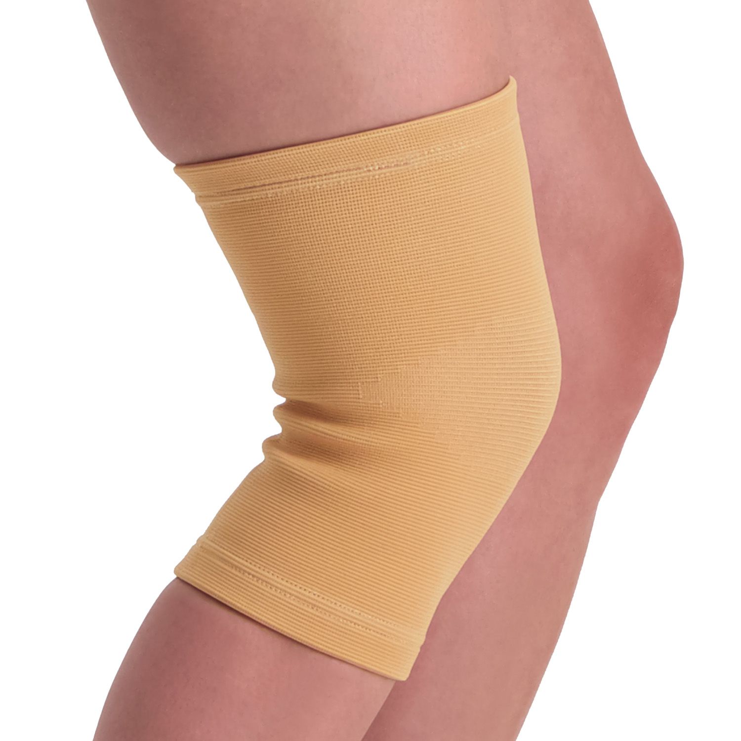 Dunimed knee sleeve worn on the right knee side view