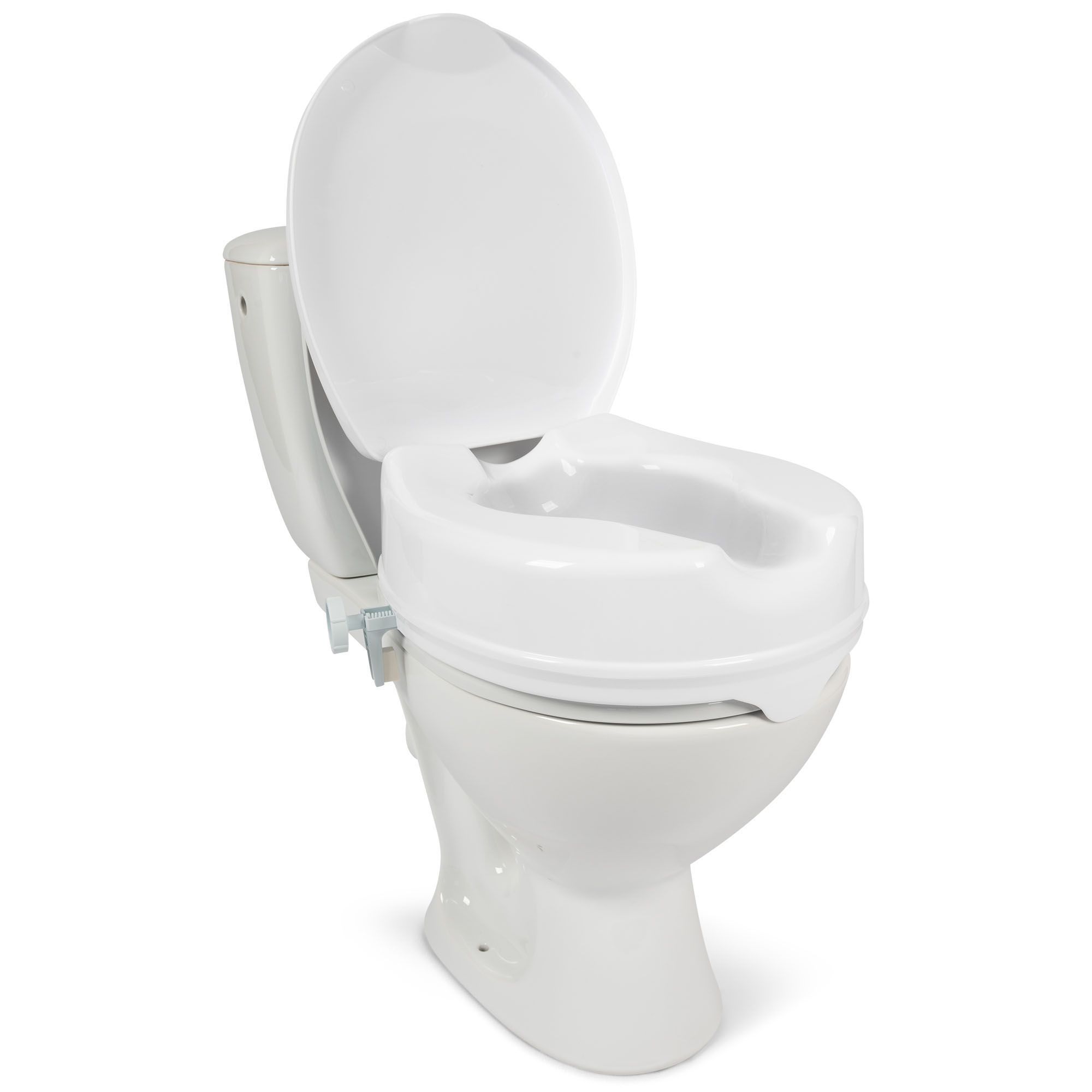 Dunimed Raised Toilet Seat angled view