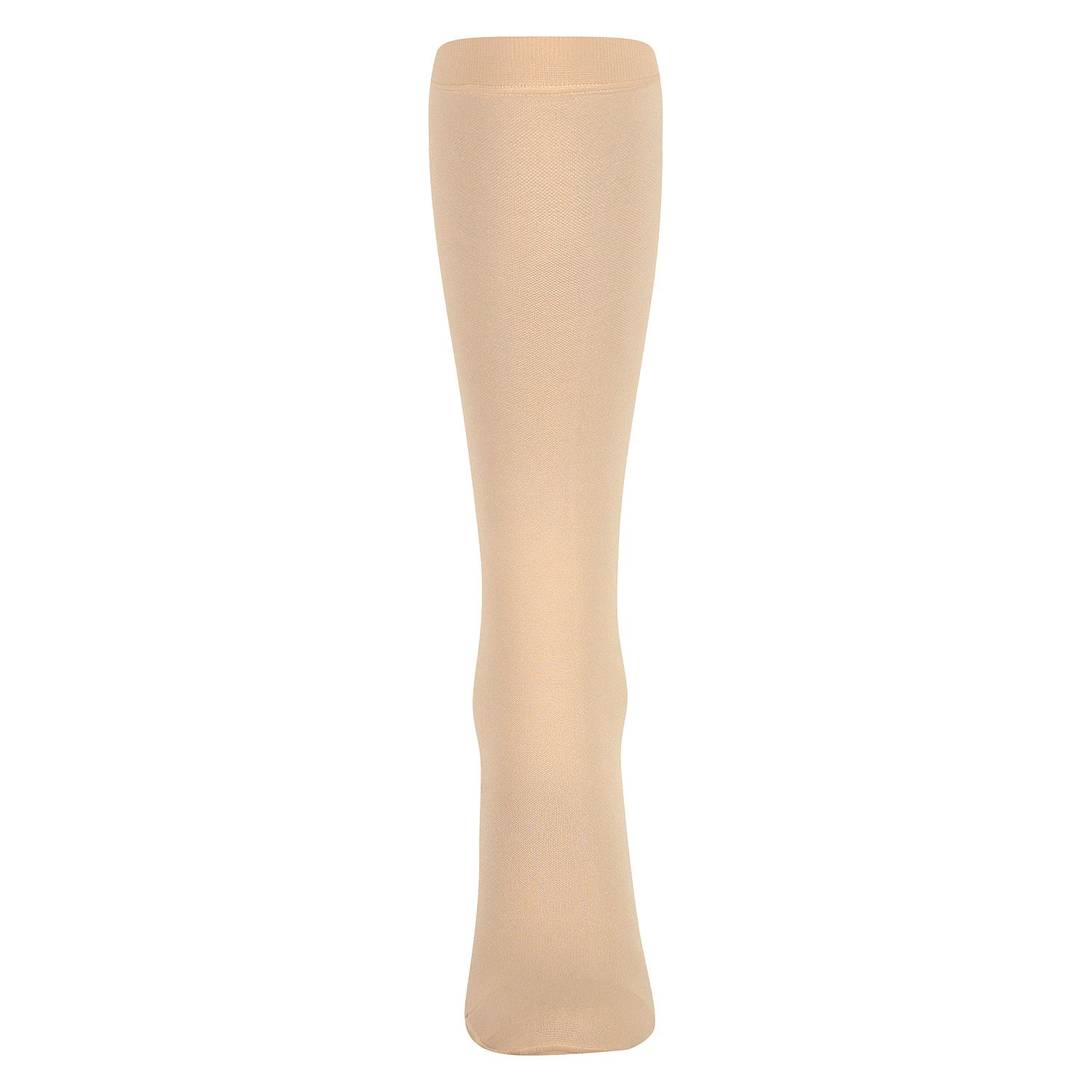 dunimed premium comfort compression stockings short closed toe shown in beige from the front unworn