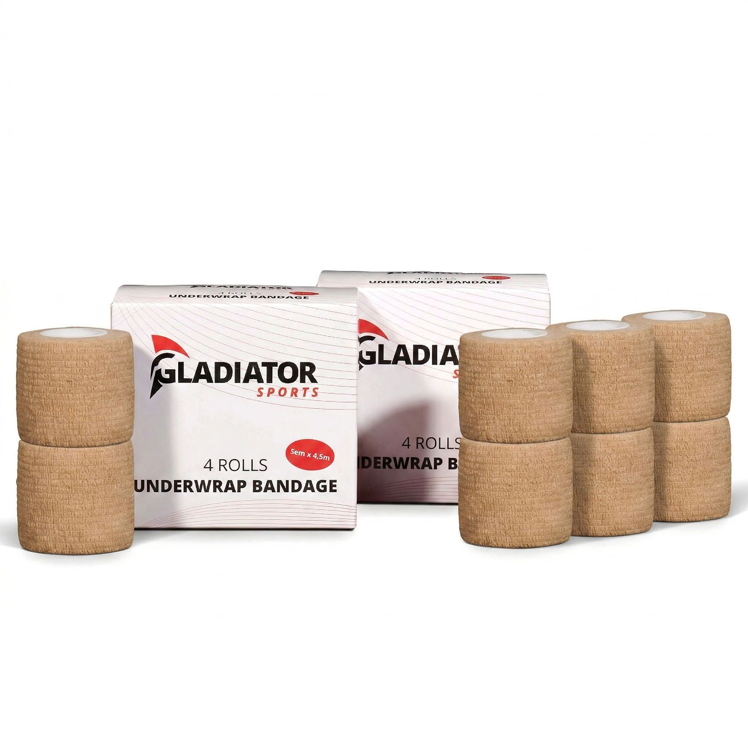 gladiator sports underwrap bandage 8 rolls with box beige